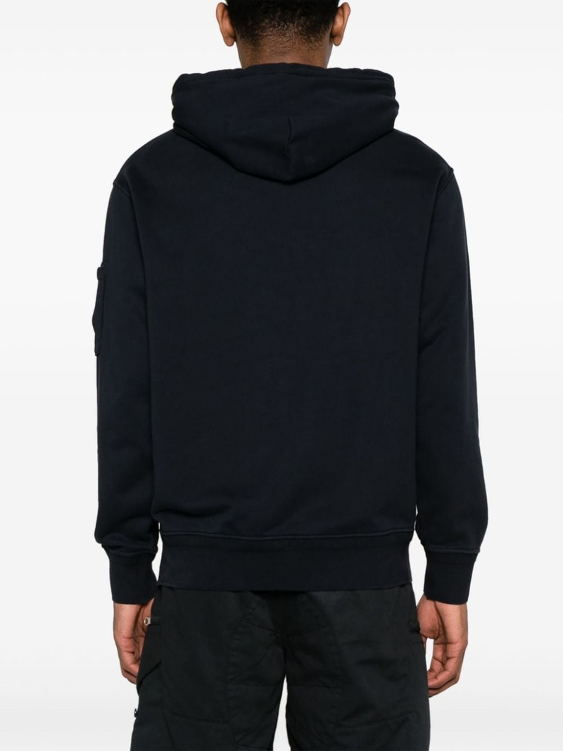 Diagonal Fleece cotton hoodie 4
