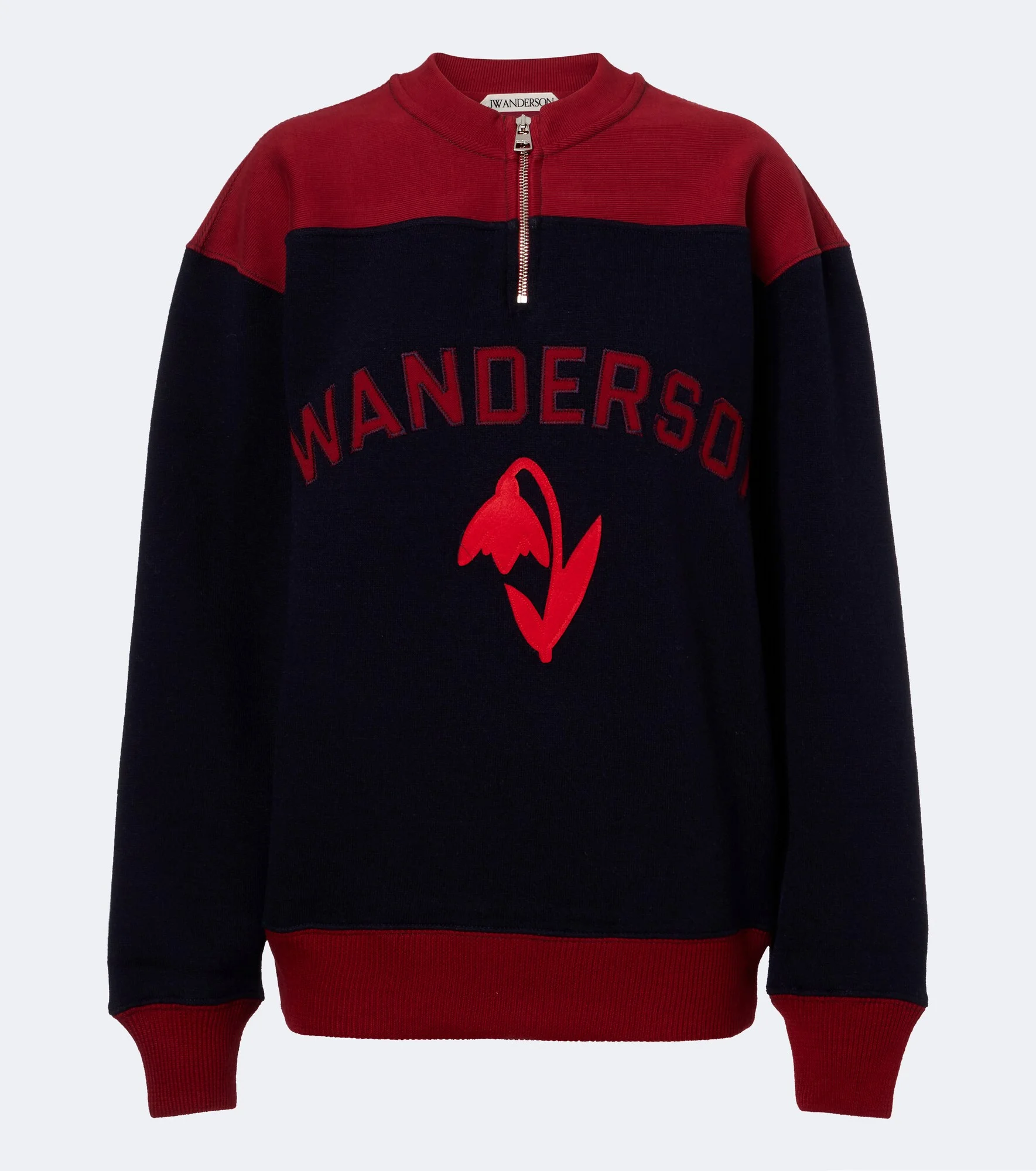 Embroidered wool-blend sweatshirt - 1