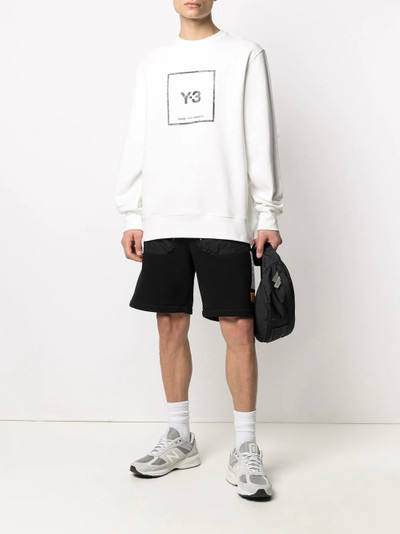 Y-3 logo-print cotton sweatshirt outlook