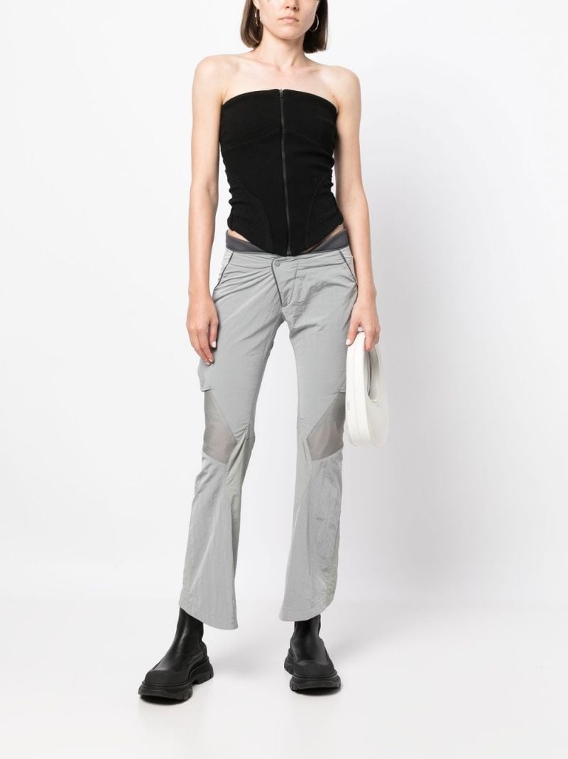 contrasting paneled cropped trousers - 2