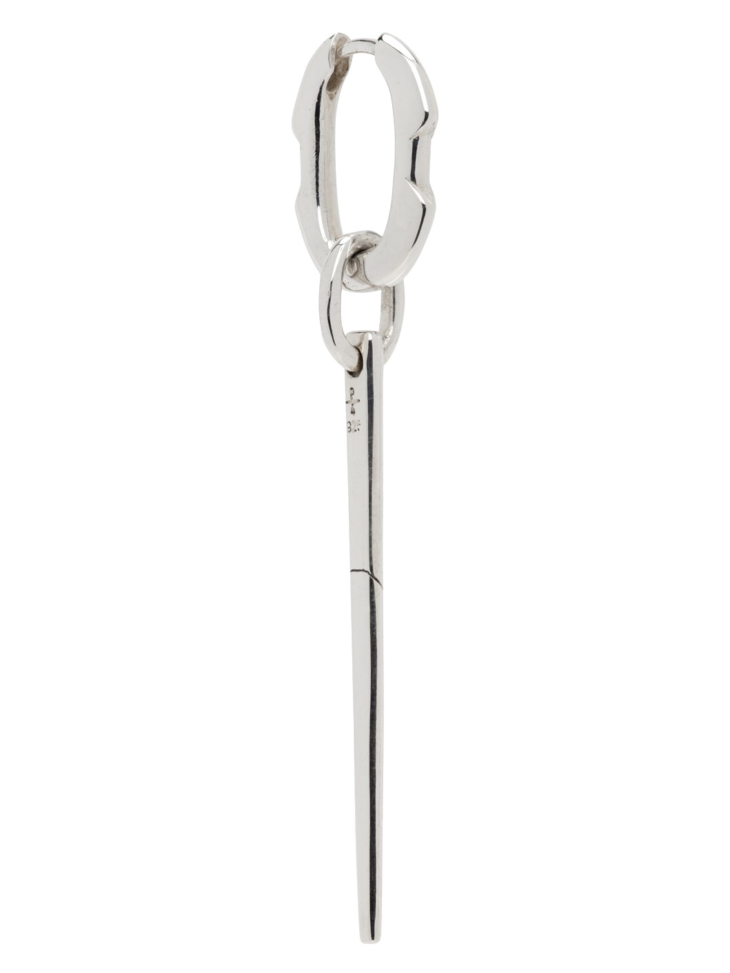 Silver Deco Extra Small Mini Spike Single Earring - 2
