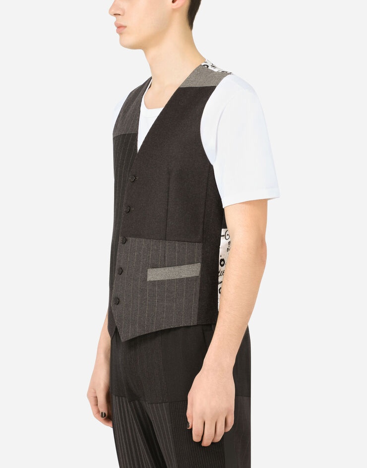 Cashmere and wool patchwork gilet - 4