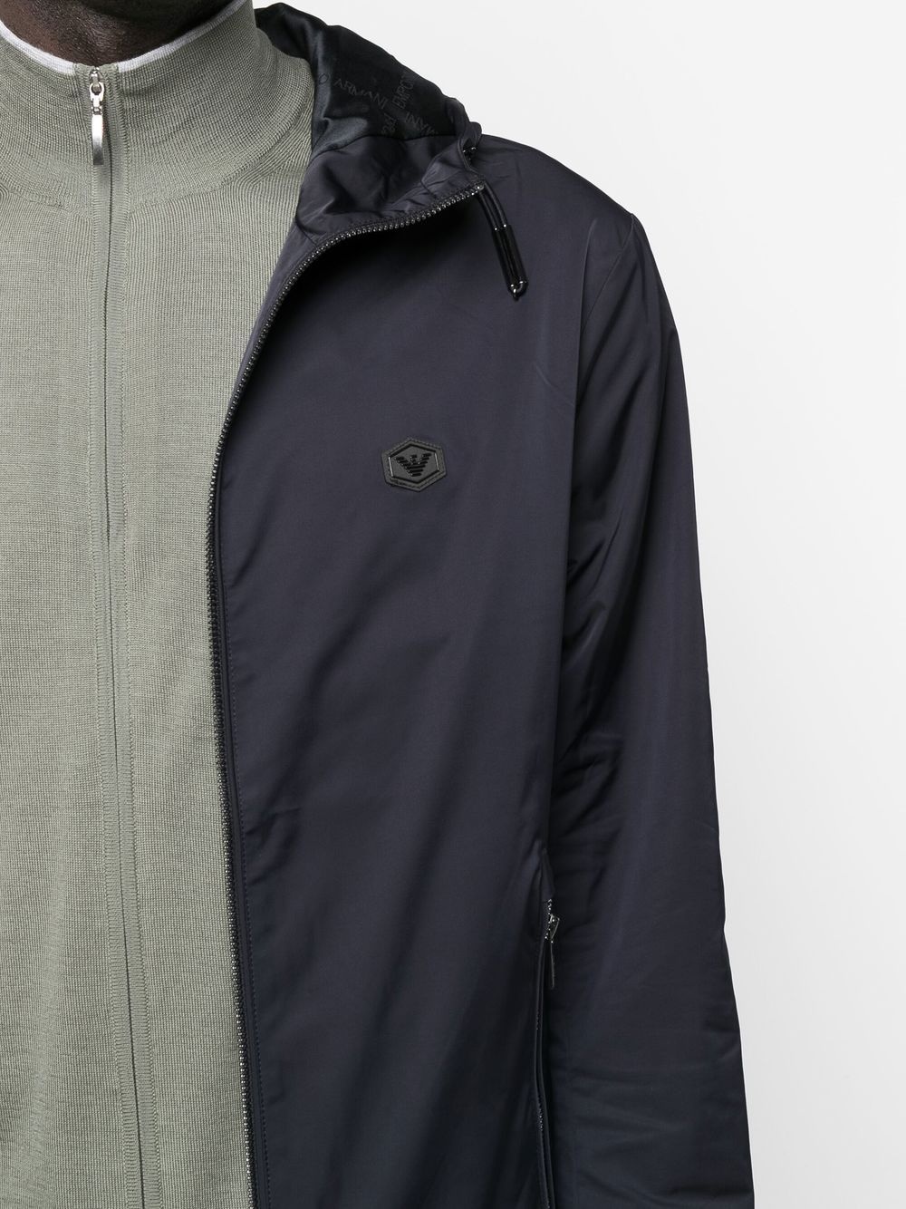 logo-patch zip-up lightweight jacket - 5
