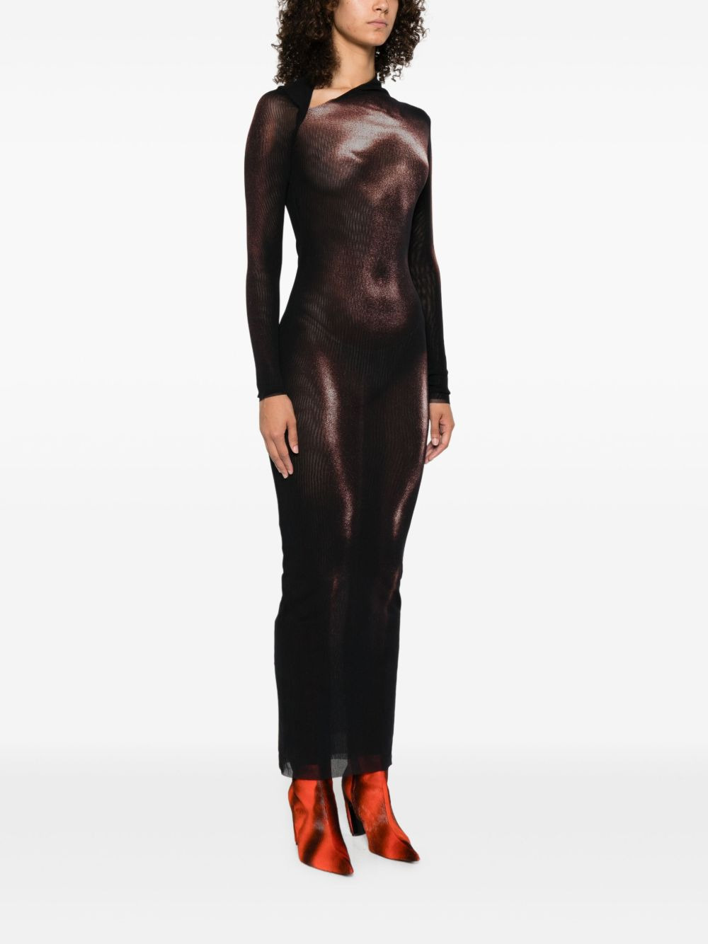 body-print long dress - 3