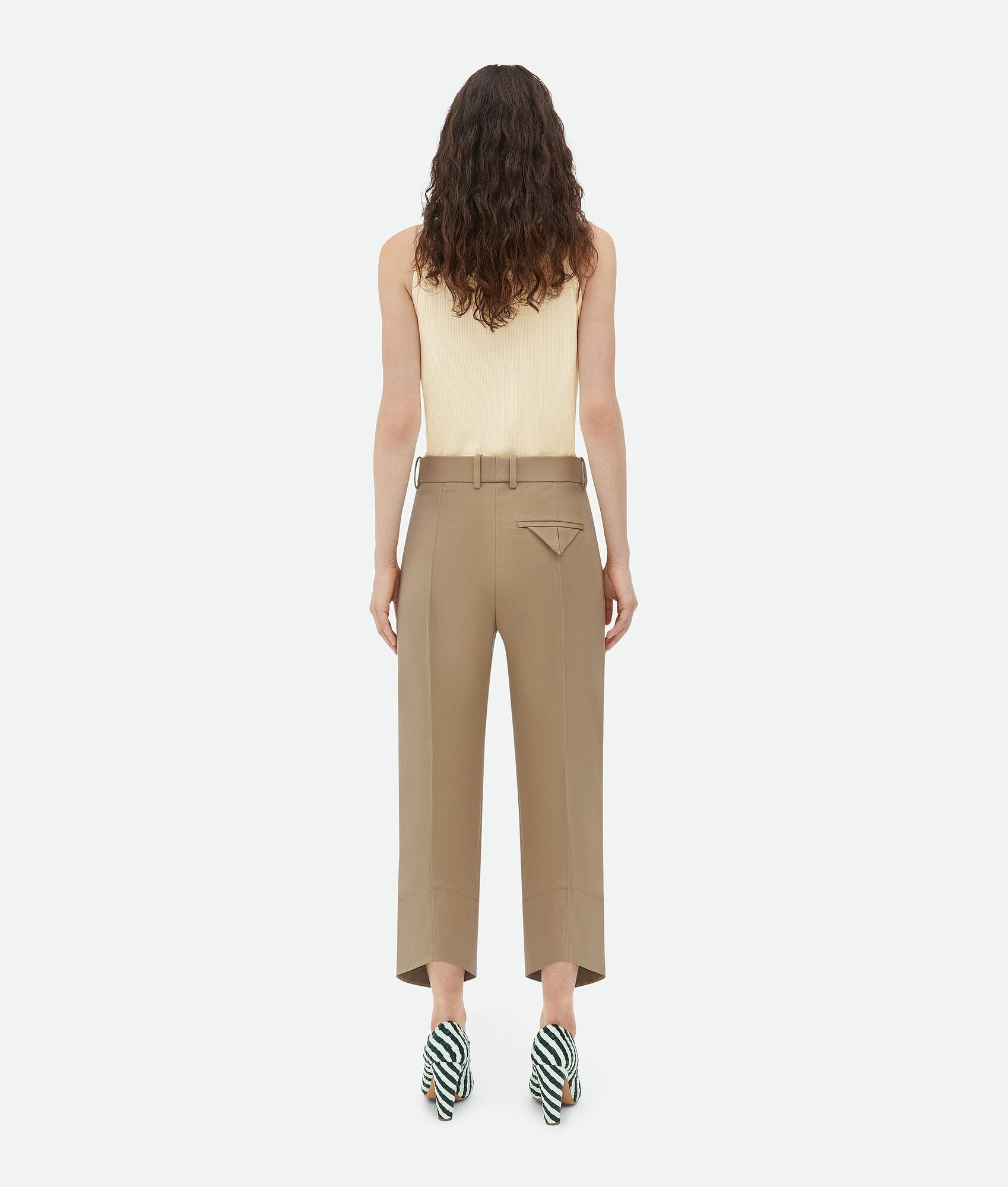 Curved Cotton Trousers - 3