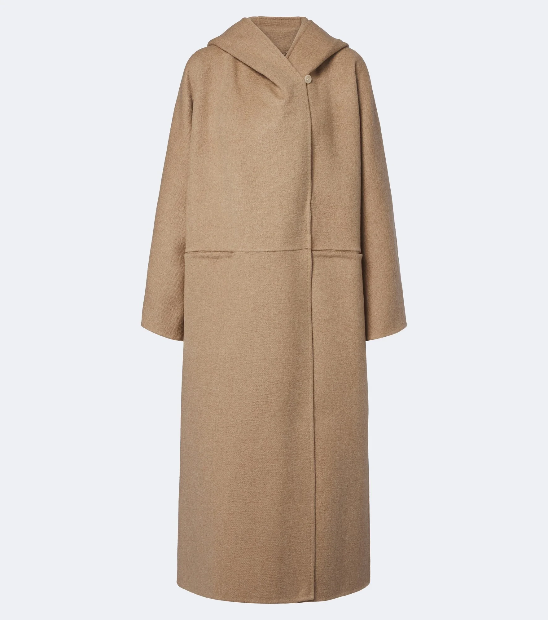 Hooded camel hair and mohair coat - 1