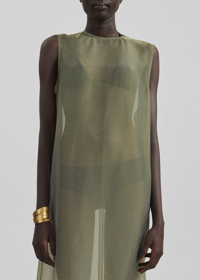 Corindi Sheer Organza Dress - Olive 6
