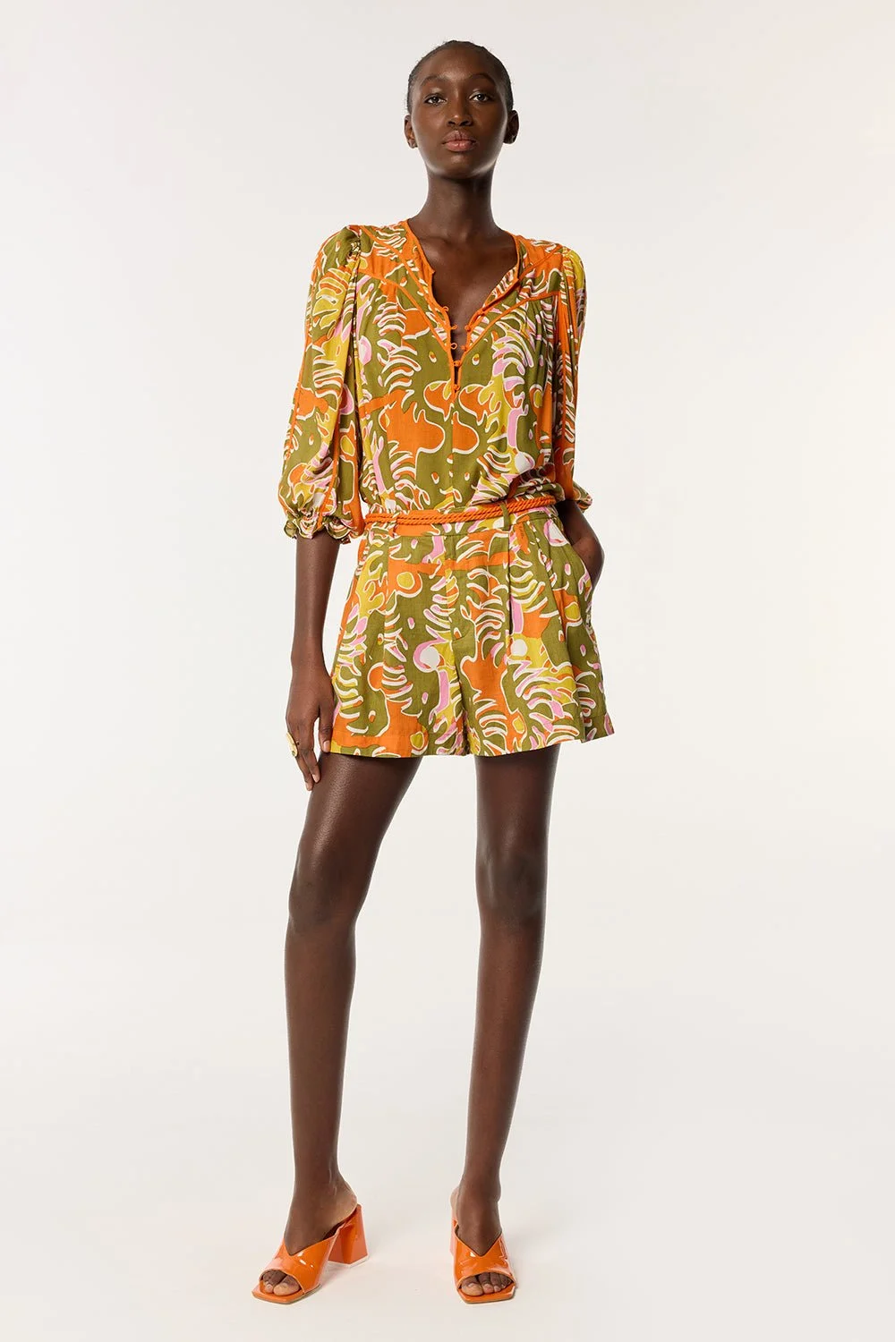 Short Chantal - Green Geo Afro - 1