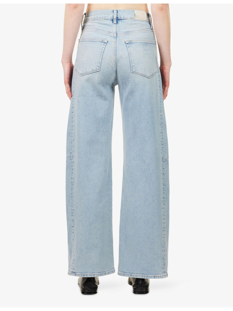 Arellia Skimmer Barrel-Leg Denim Jeans 4