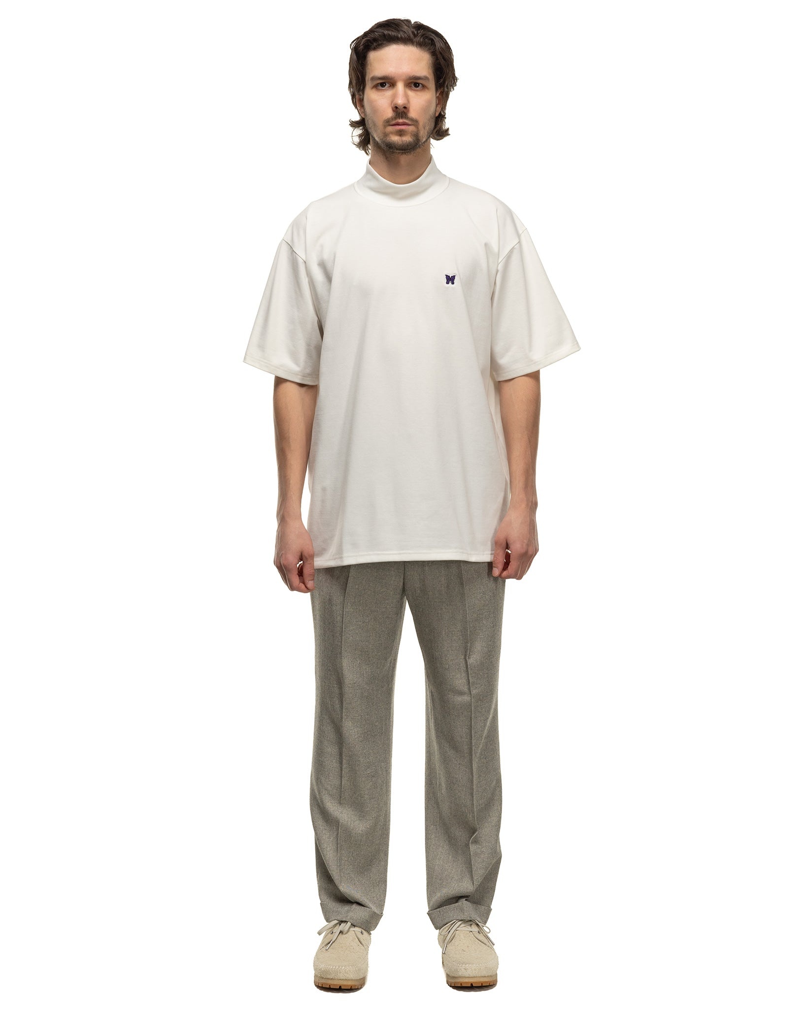 S/S Mock Neck Tee - Poly Jersey White - 2