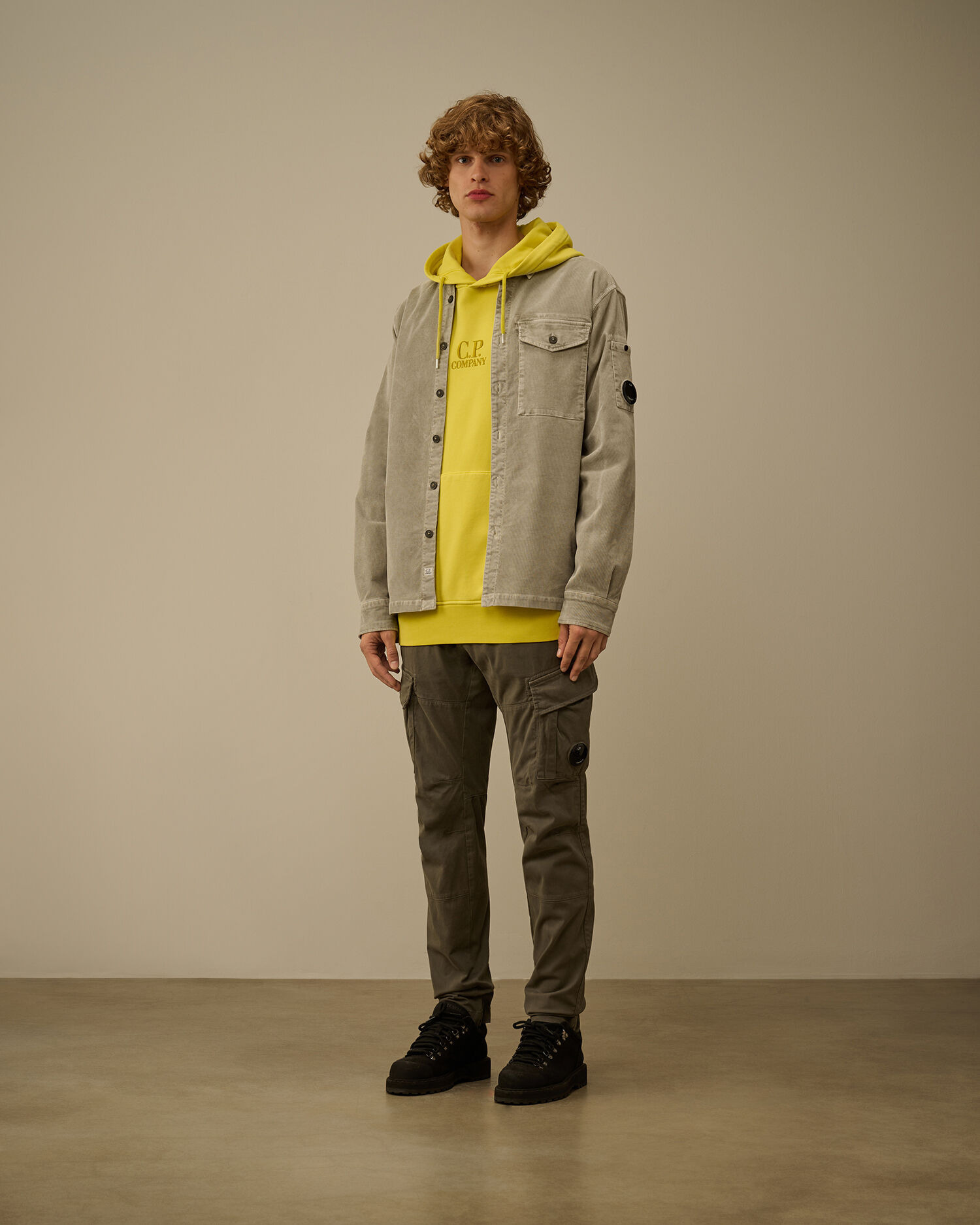 Brushed and Emerized Diagonal Fleece Hooded Logo Sweatshirt - 2