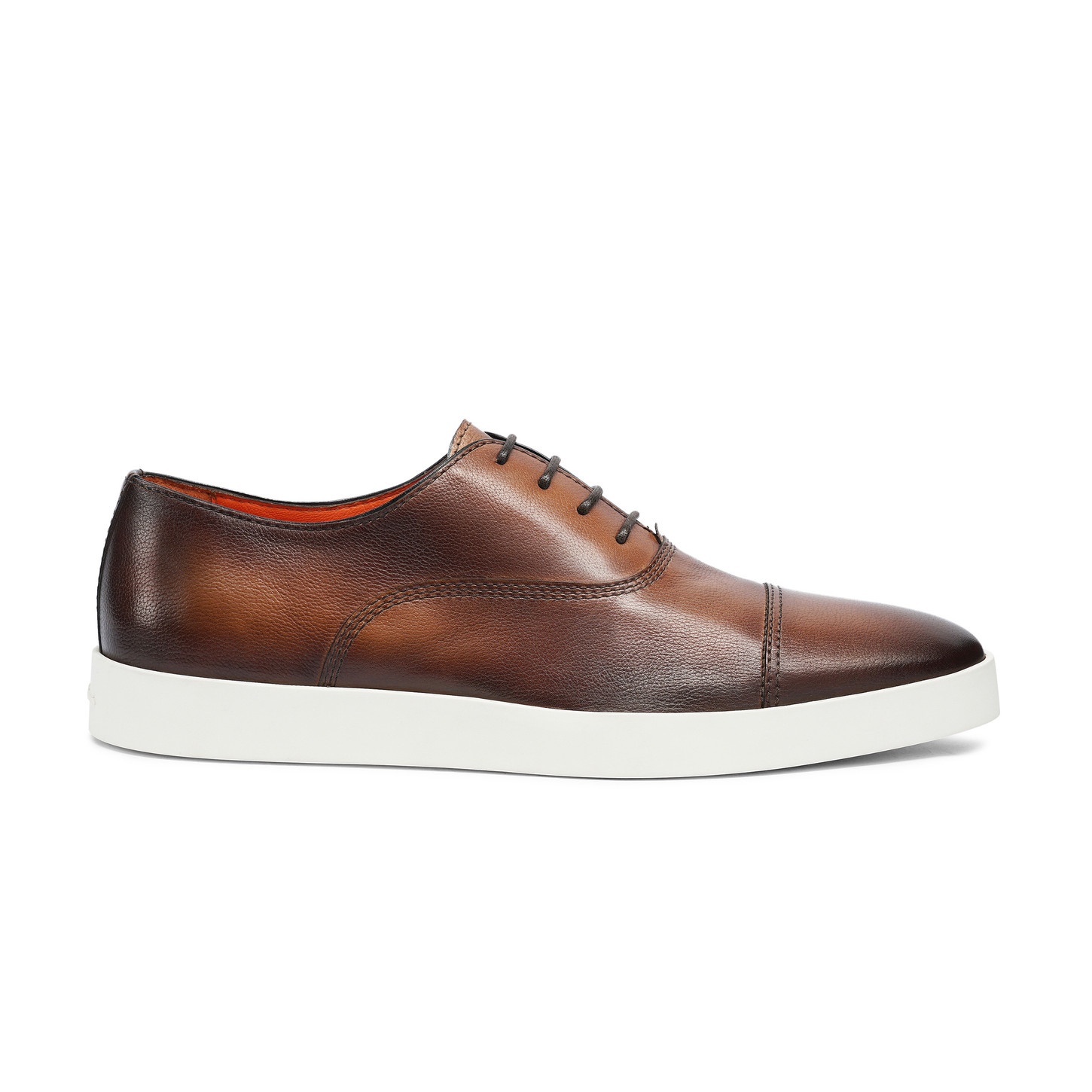 Men's polished brown leather Oxford shoe - 1