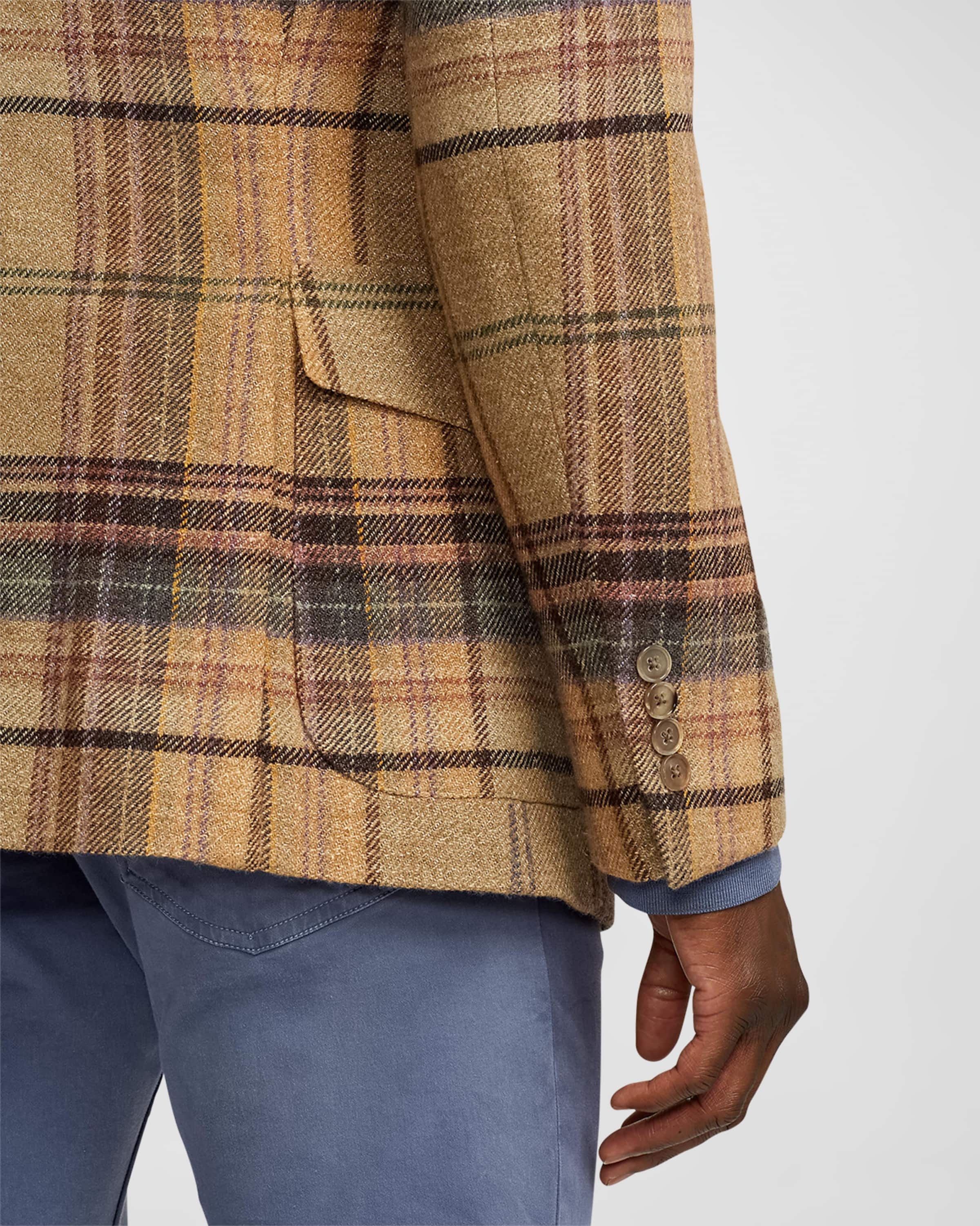 Men's Kent Hand-Tailored Plaid Tweed Sport Coat - 6