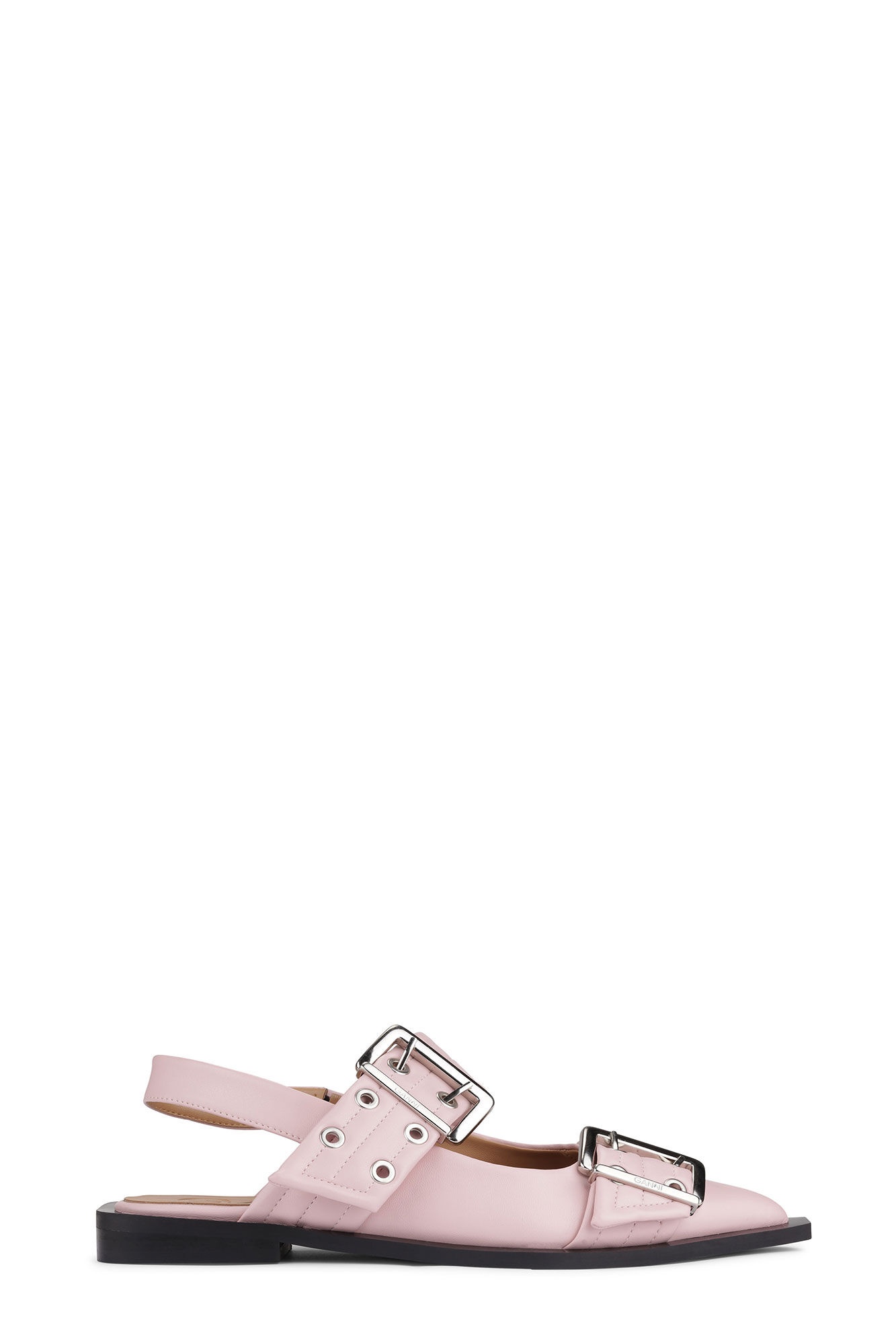 LIGHT PINK FEMININE BUCKLE BALLERINAS - 1