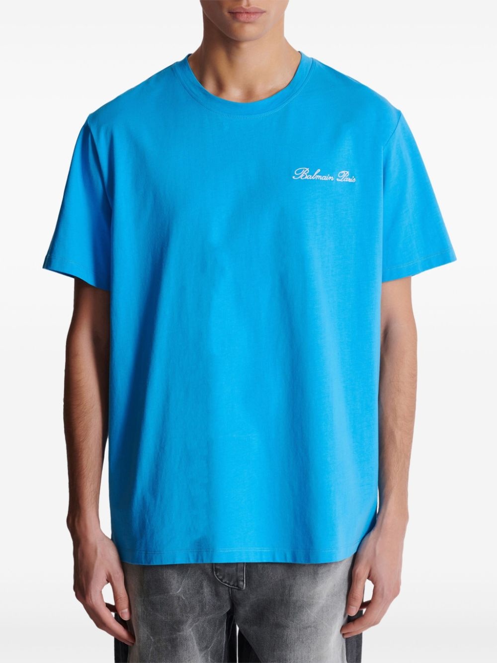 embroidered signature logo t-shirt - 5