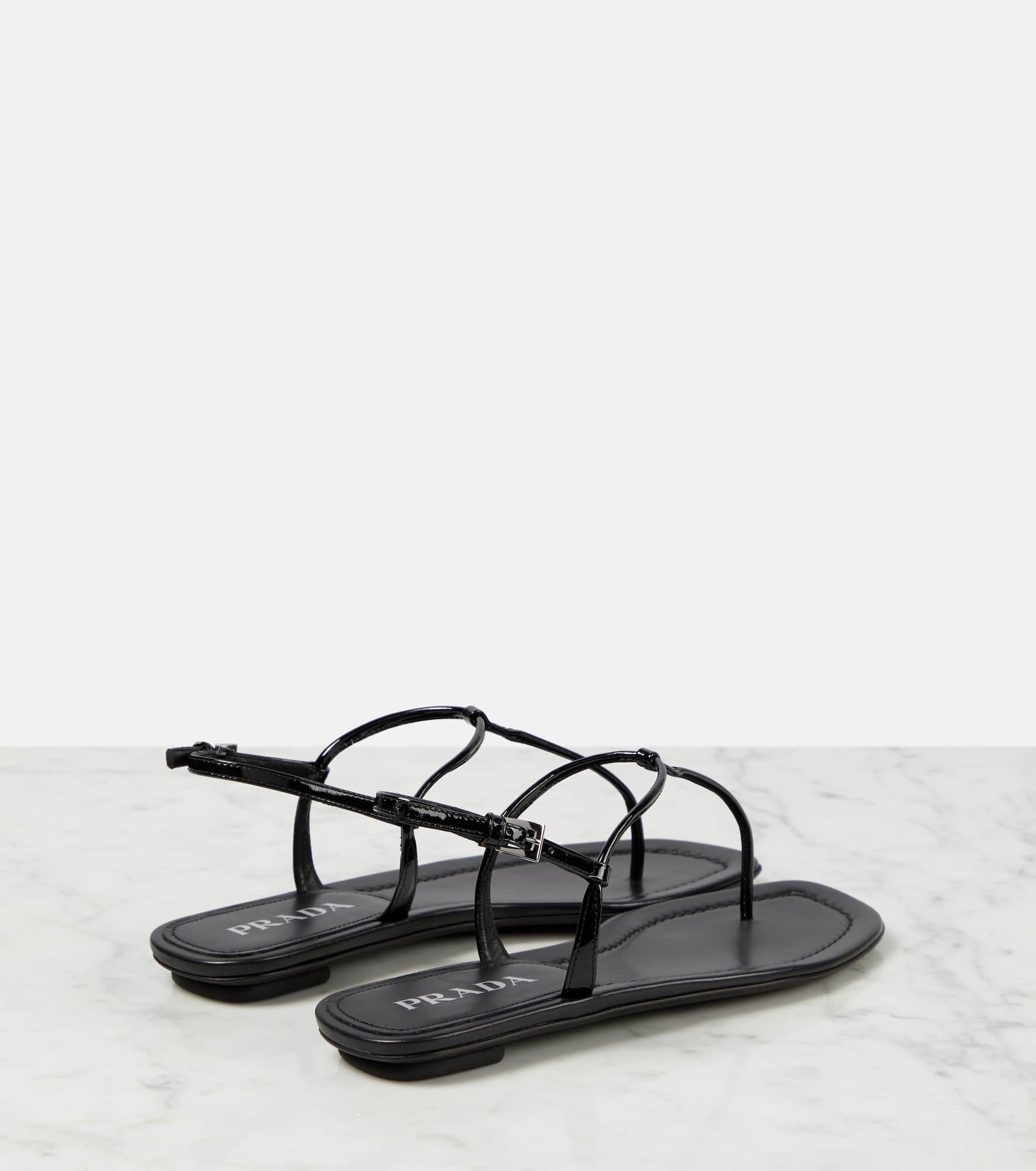 Patent leather thong sandals - 3