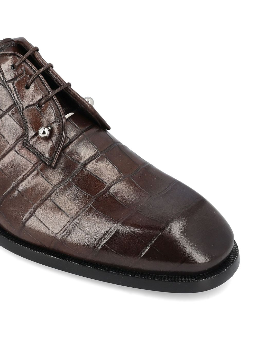 crocodile-embossed derby shoes - 3