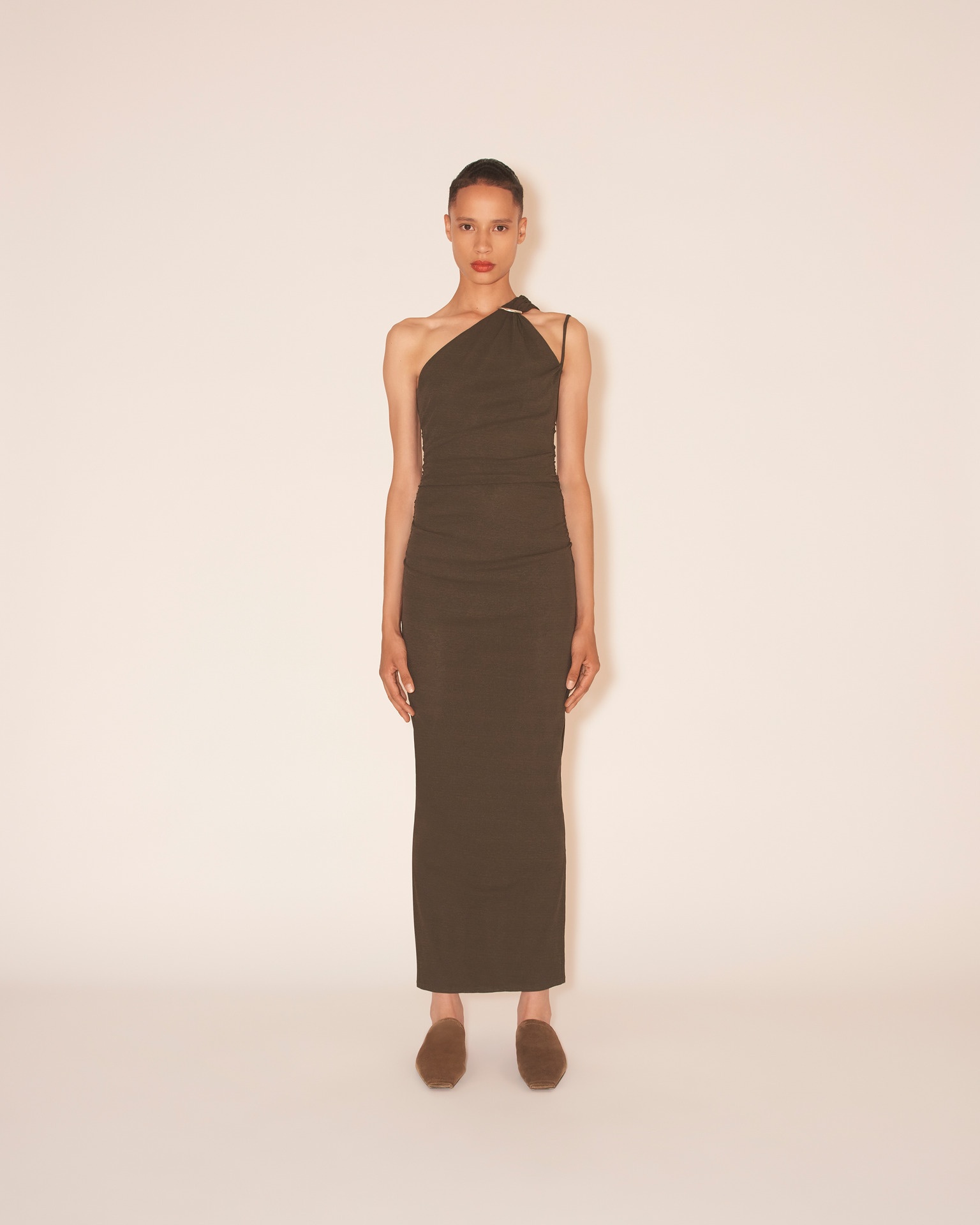 LENNA - One shoulder dress - Pine green - 2