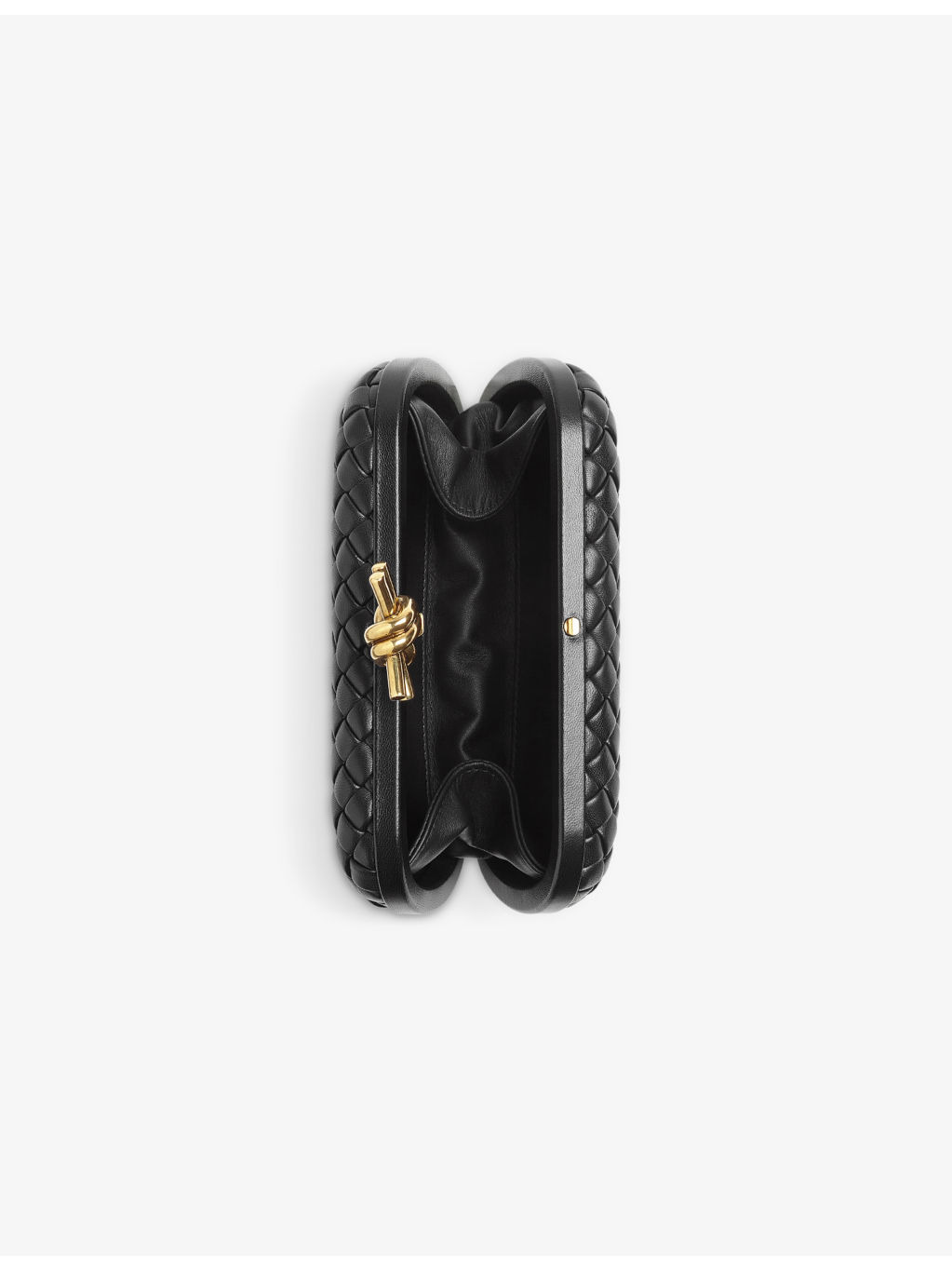 Knot intrecciato-woven leather clutch bag - 4