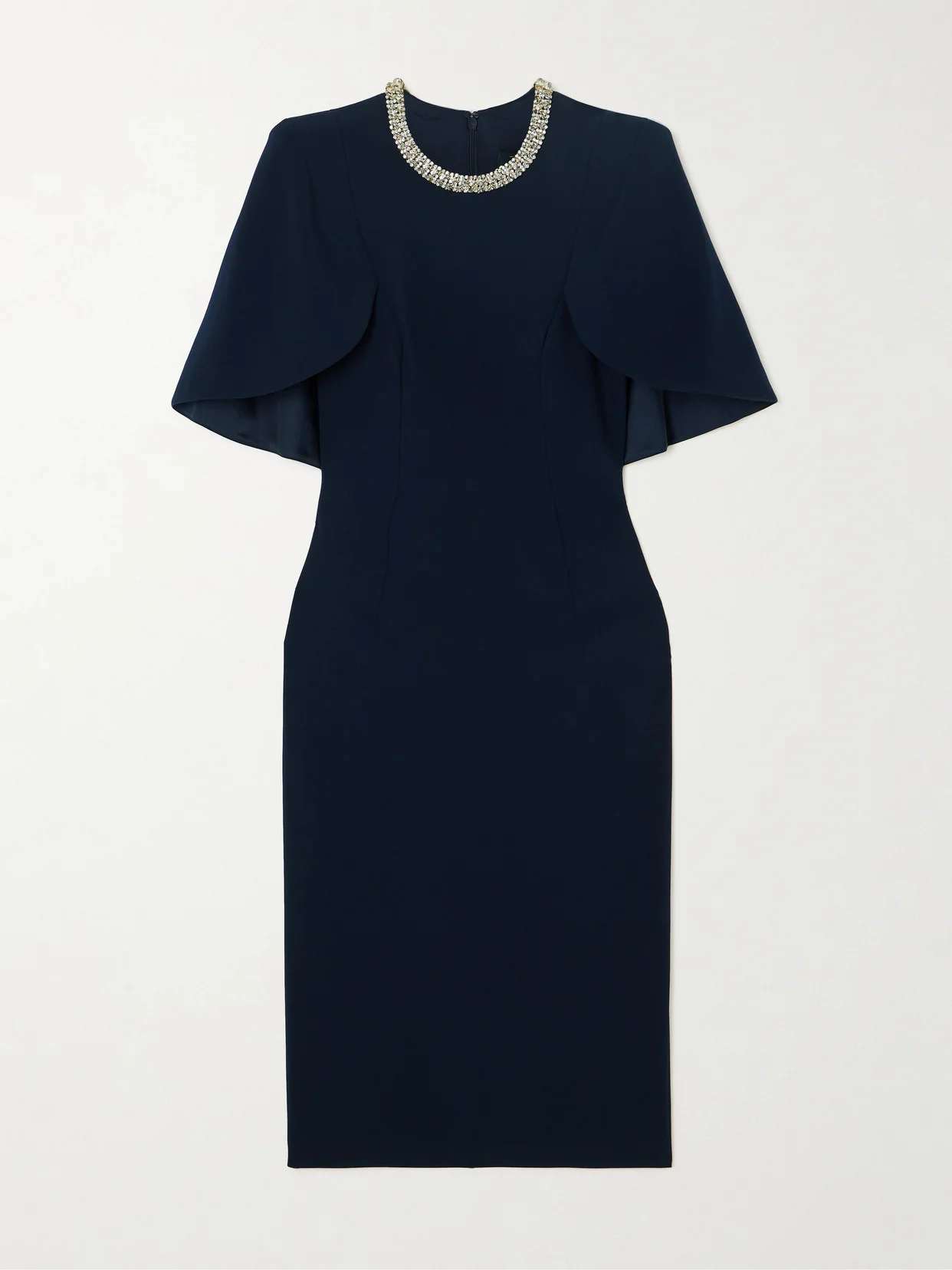Flirtini Cape-effect Crystal-embellished Crepe Midi Dress - 1