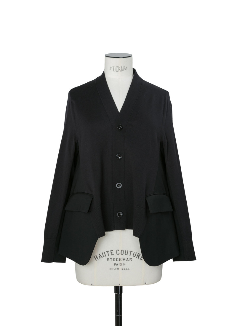 Wool Suiting x Cotton Knit Cardigan 1