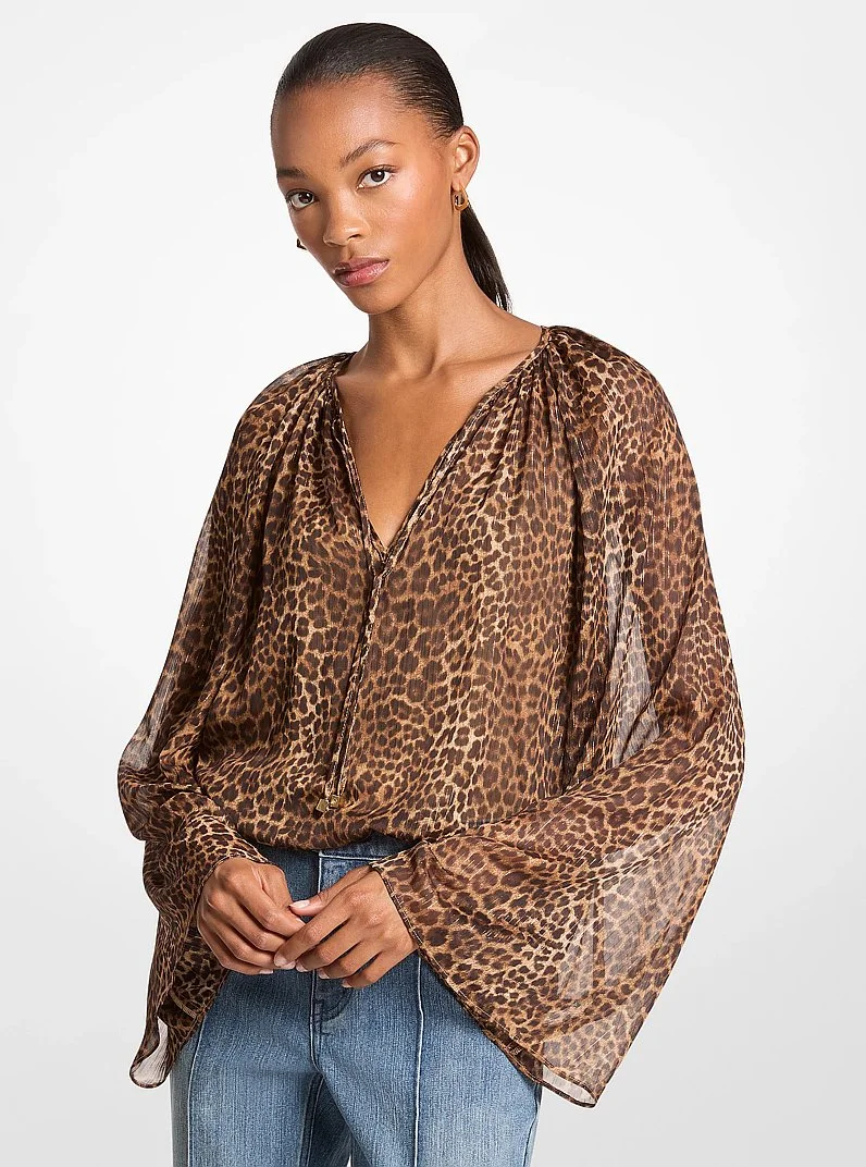Leopard Print Woven Top - 1