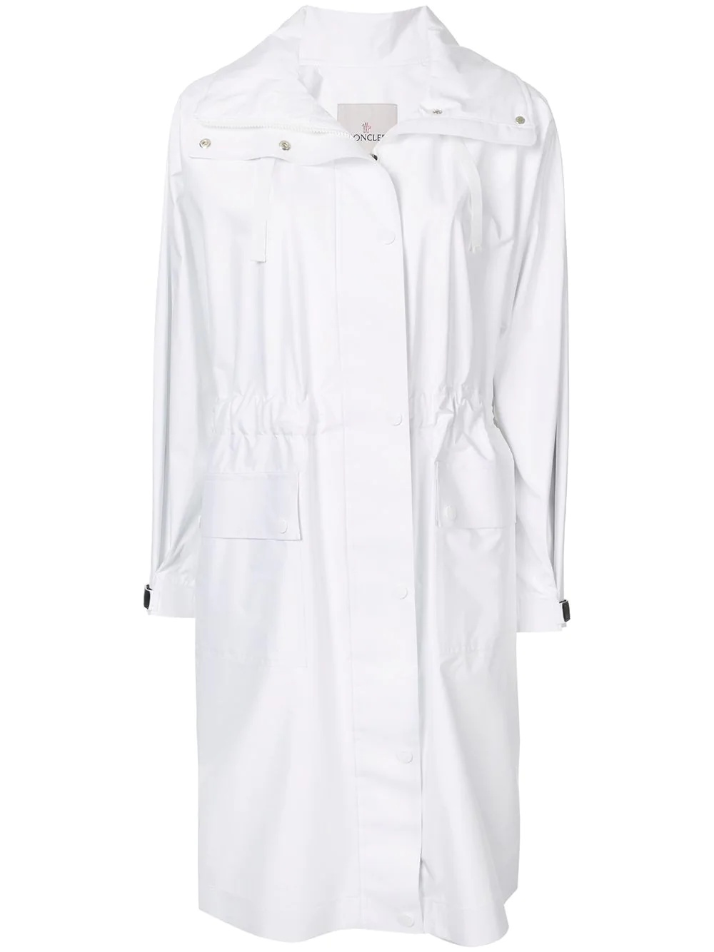 gathered waist hooded raincoat - 1