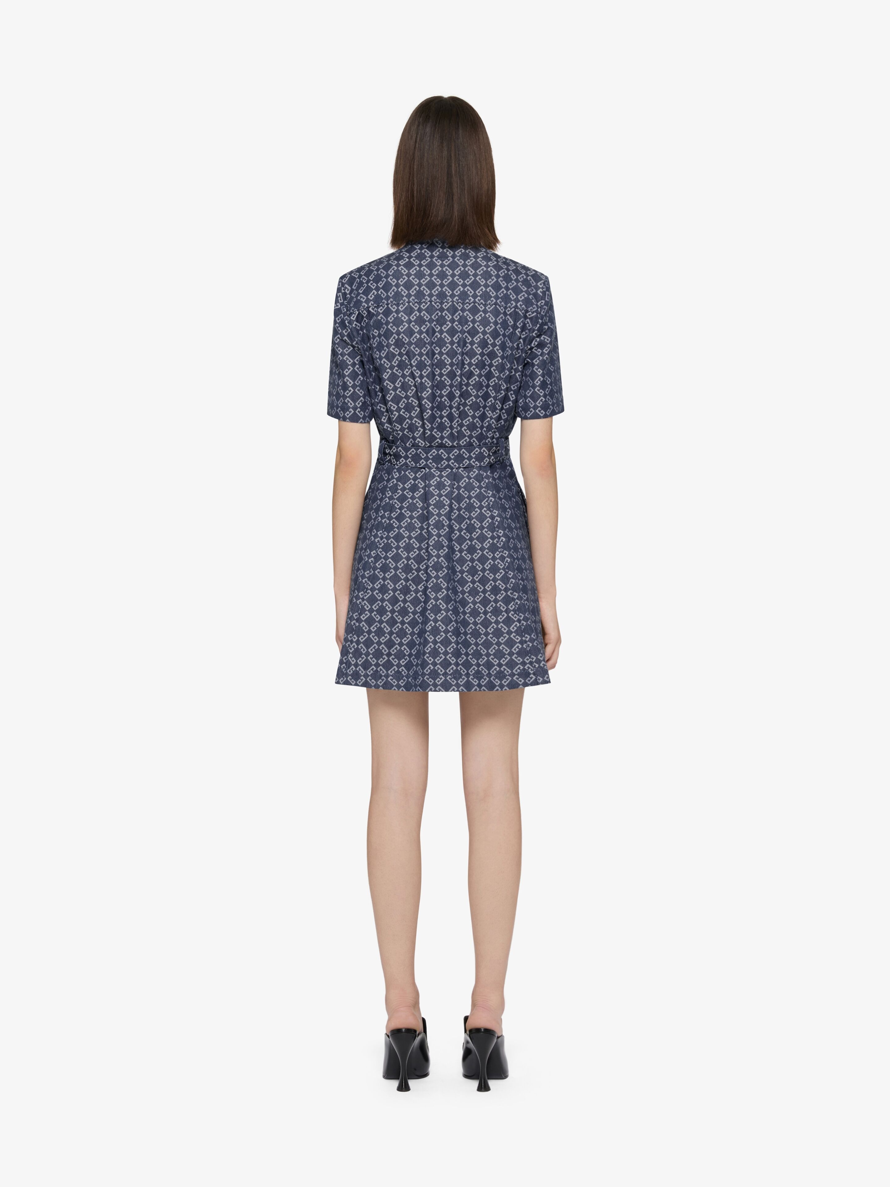 SAFARI DRESS IN MONOGRAM 72 DENIM - 3