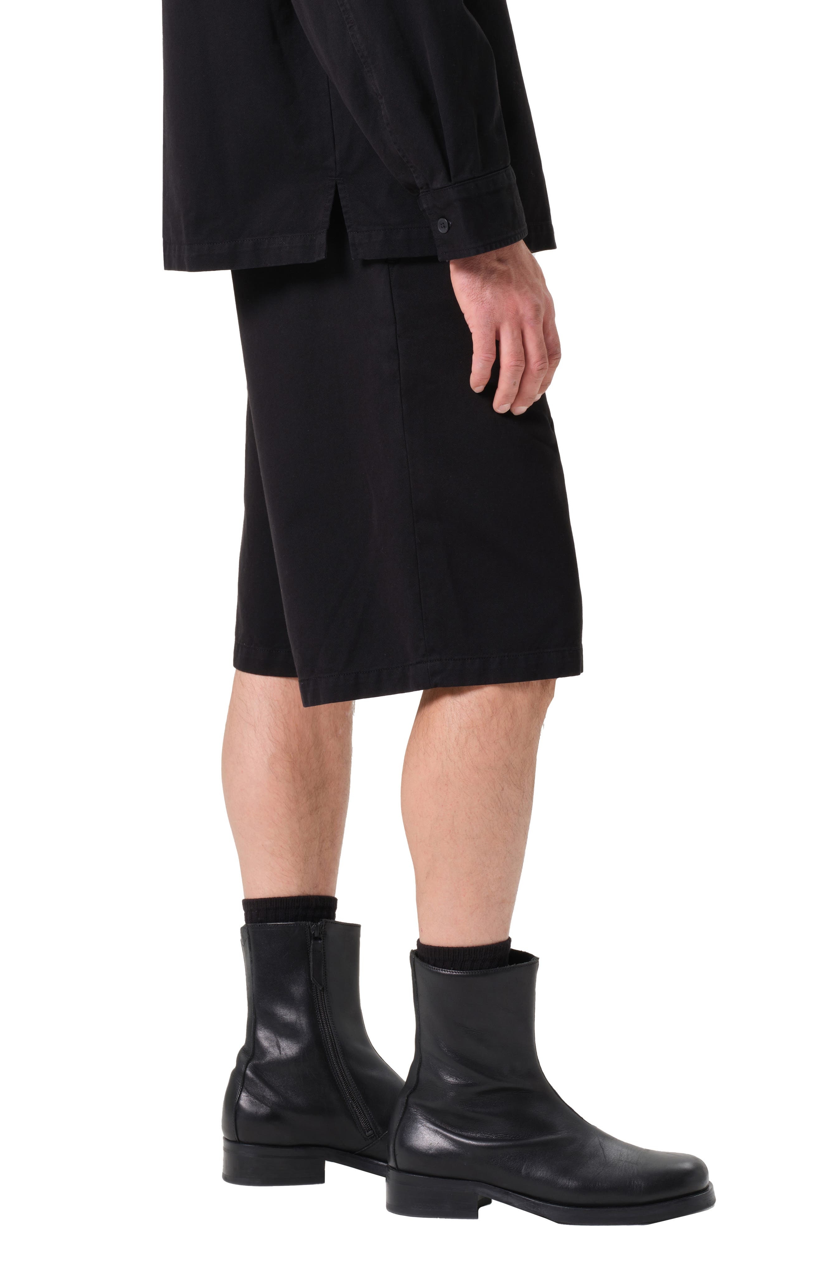 AGOLDE Cosmo Long Twill Shorts in Black at Nordstrom - 3