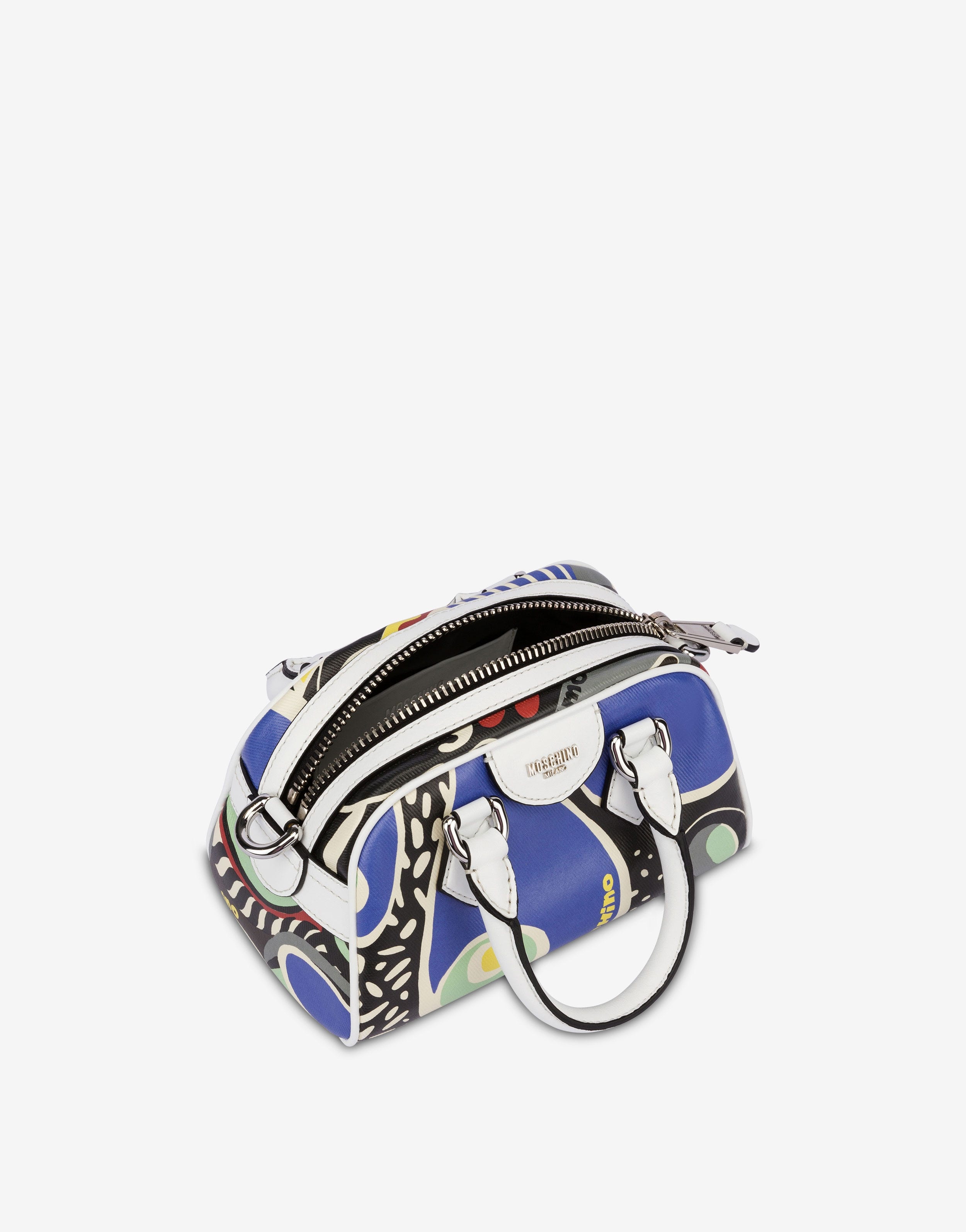 SMALL MULTI-COLOUR PRINT CANVAS BOWLING BAG - 3