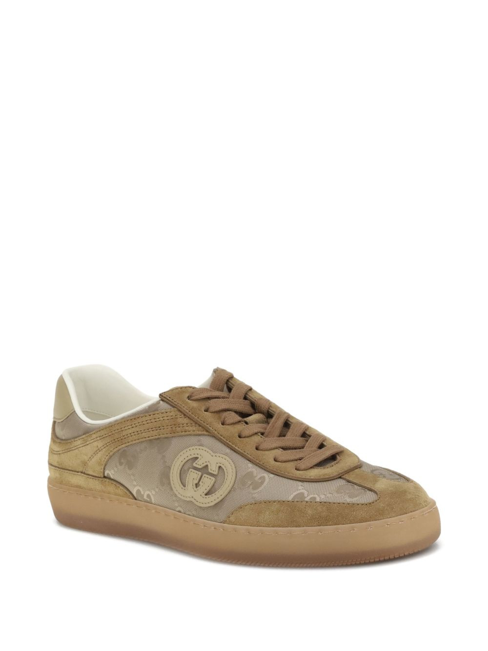G74 logo-patch suede sneakers - 2