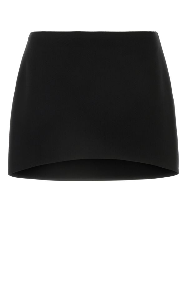 Black wool mini skirt - 1