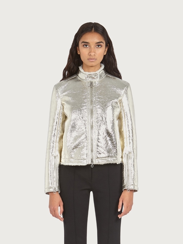 LAMINATED SHEARLING BLOUSON - 2