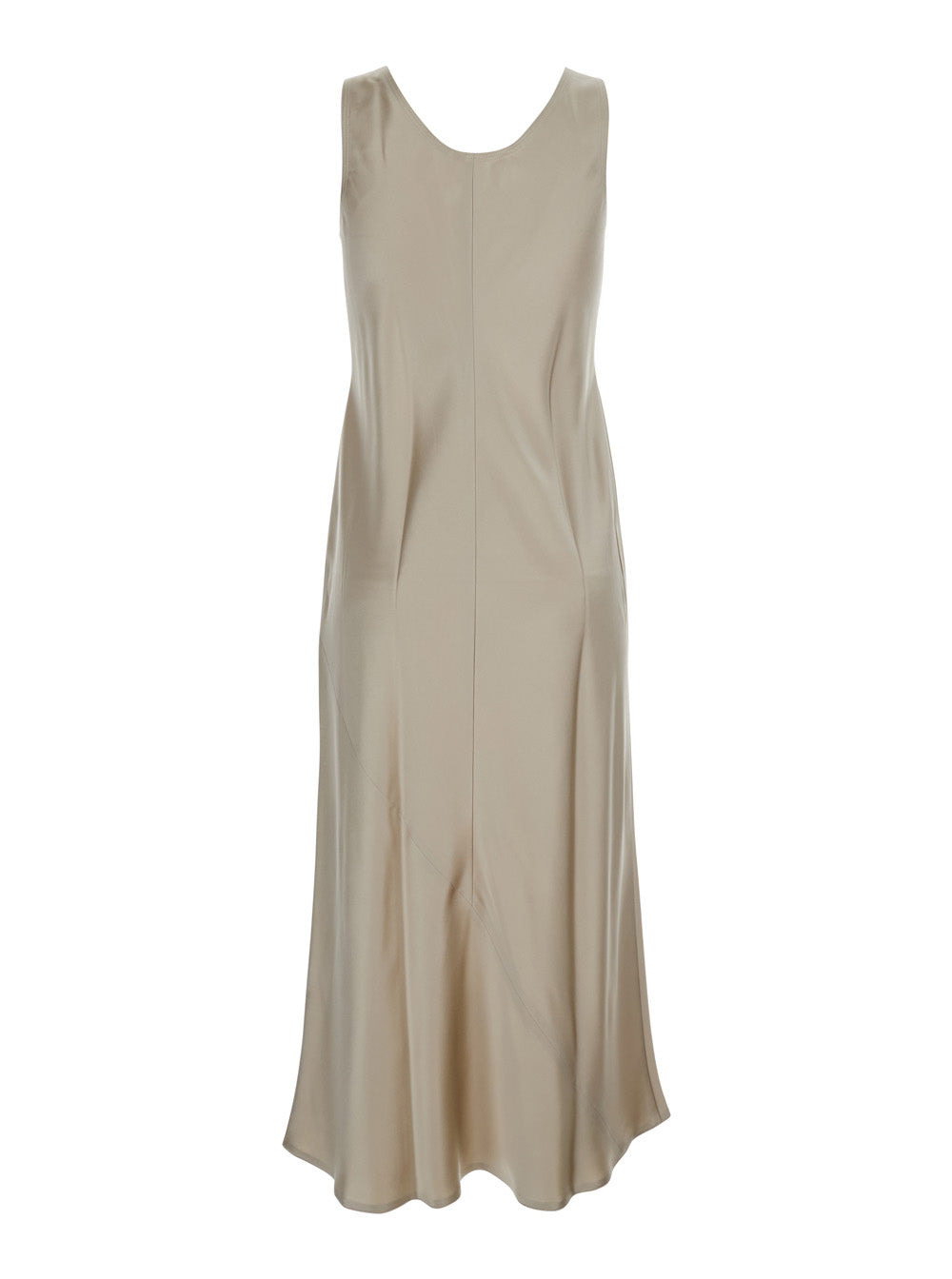 Max Mara Women 'Banji' Beige Dress With Asymmetrical Bottom In Silk Woman - 2