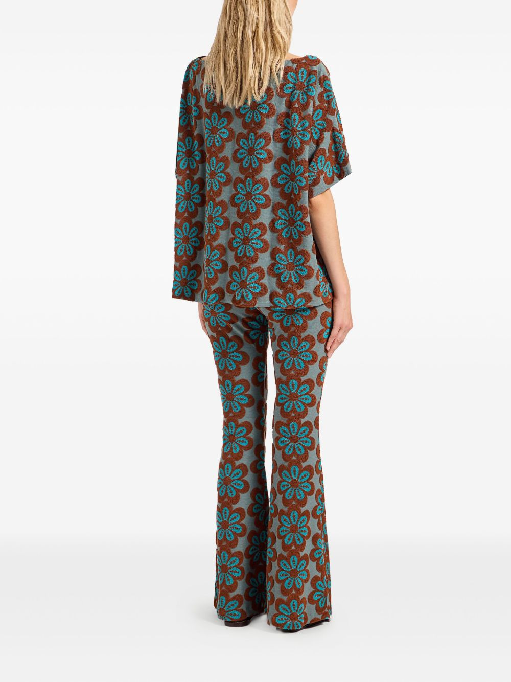 New Meditation flower-print flared trousers - 3