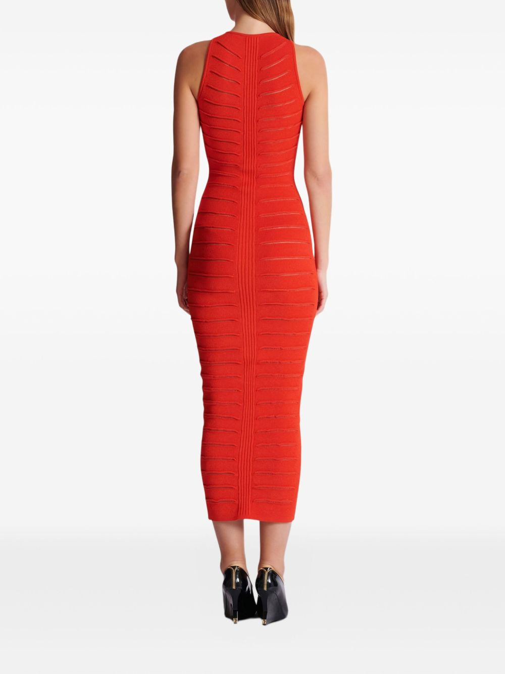 zip-front knitted maxi dress - 4