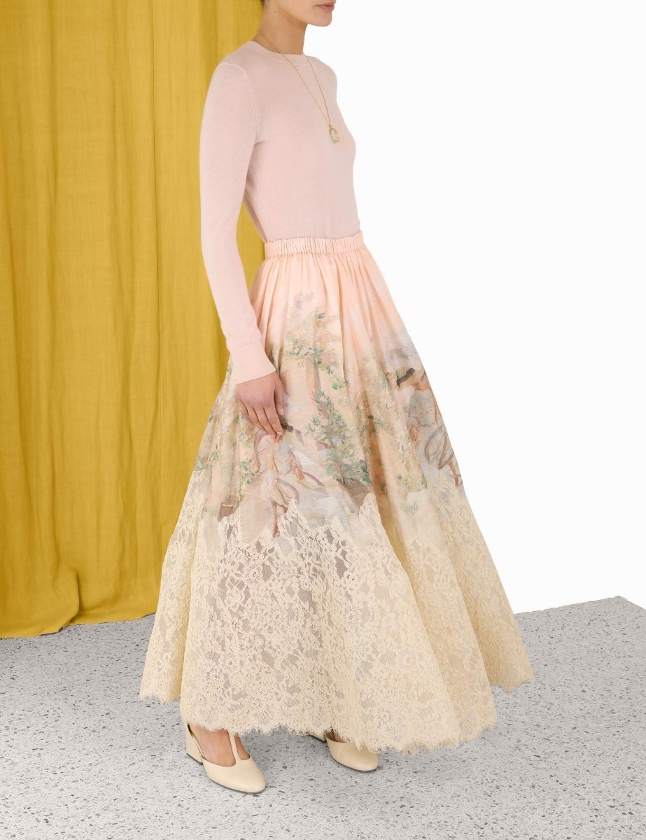 Zimmermann LYRICAL LACE MIDI SKIRT | REVERSIBLE