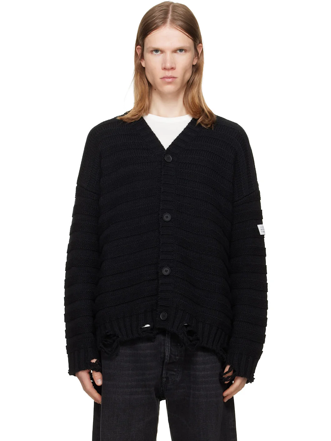 Black Wool Cardigan - 1