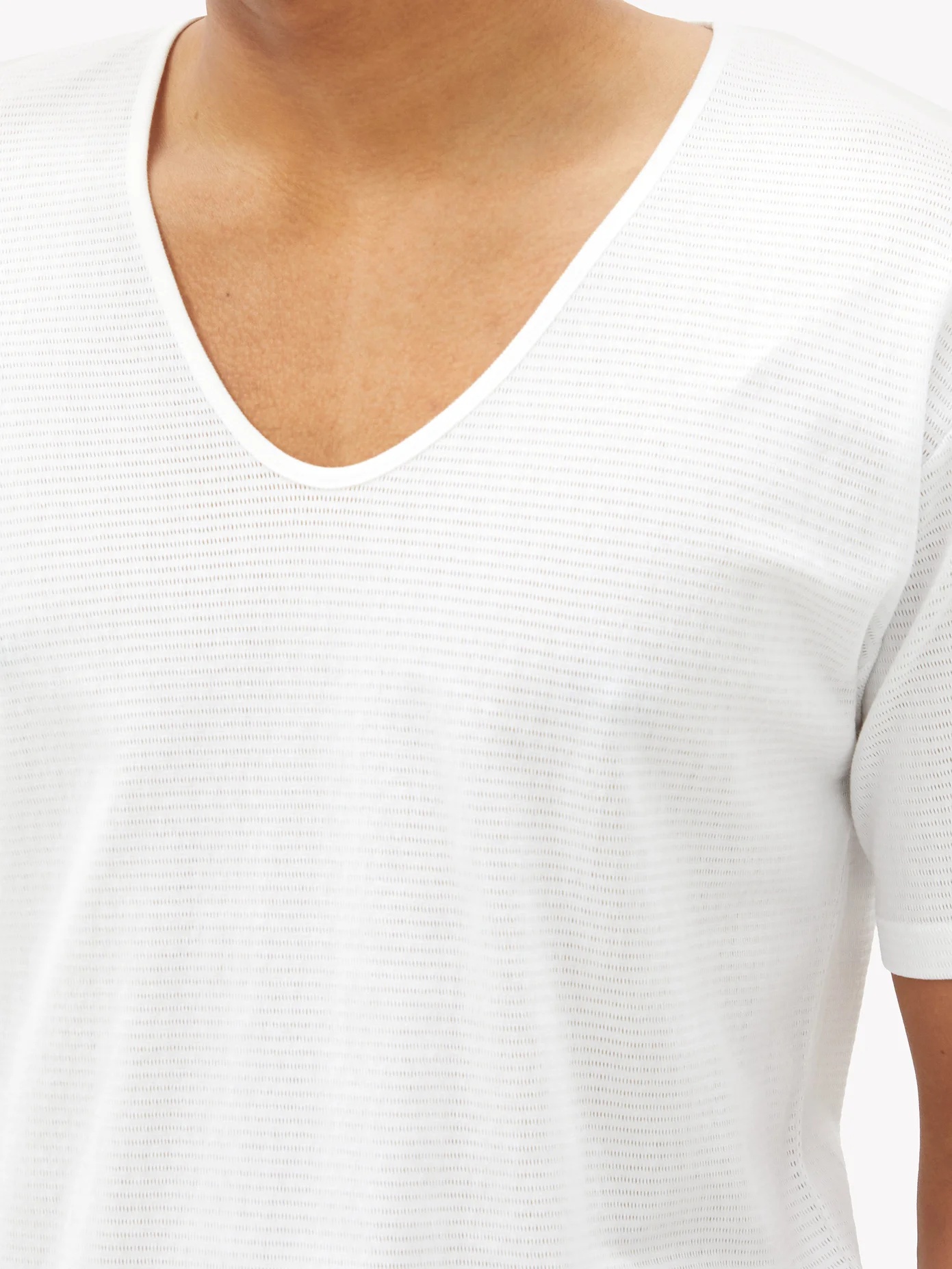 V-neck cellular-cotton T-shirt - 3