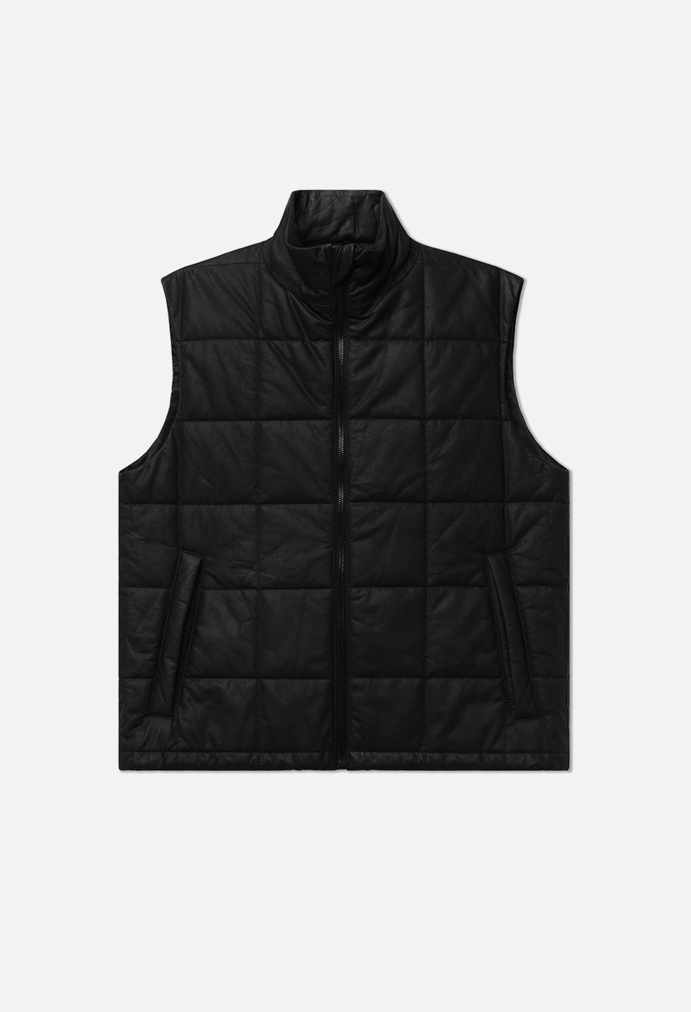 QUILTED LEATHER VEST - 1