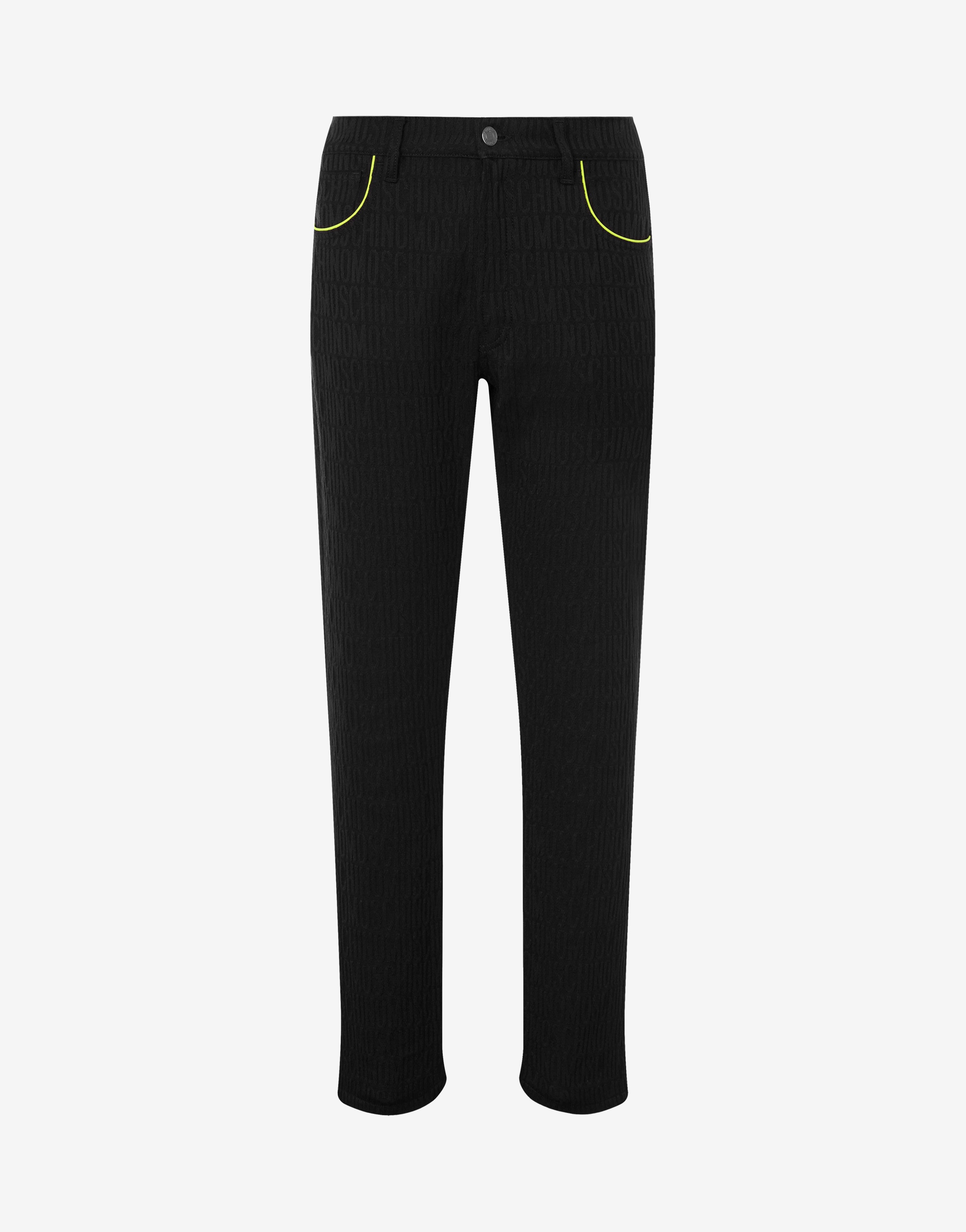 ALLOVER LOGO COTTON AND VISCOSE BLEND TROUSERS - 1
