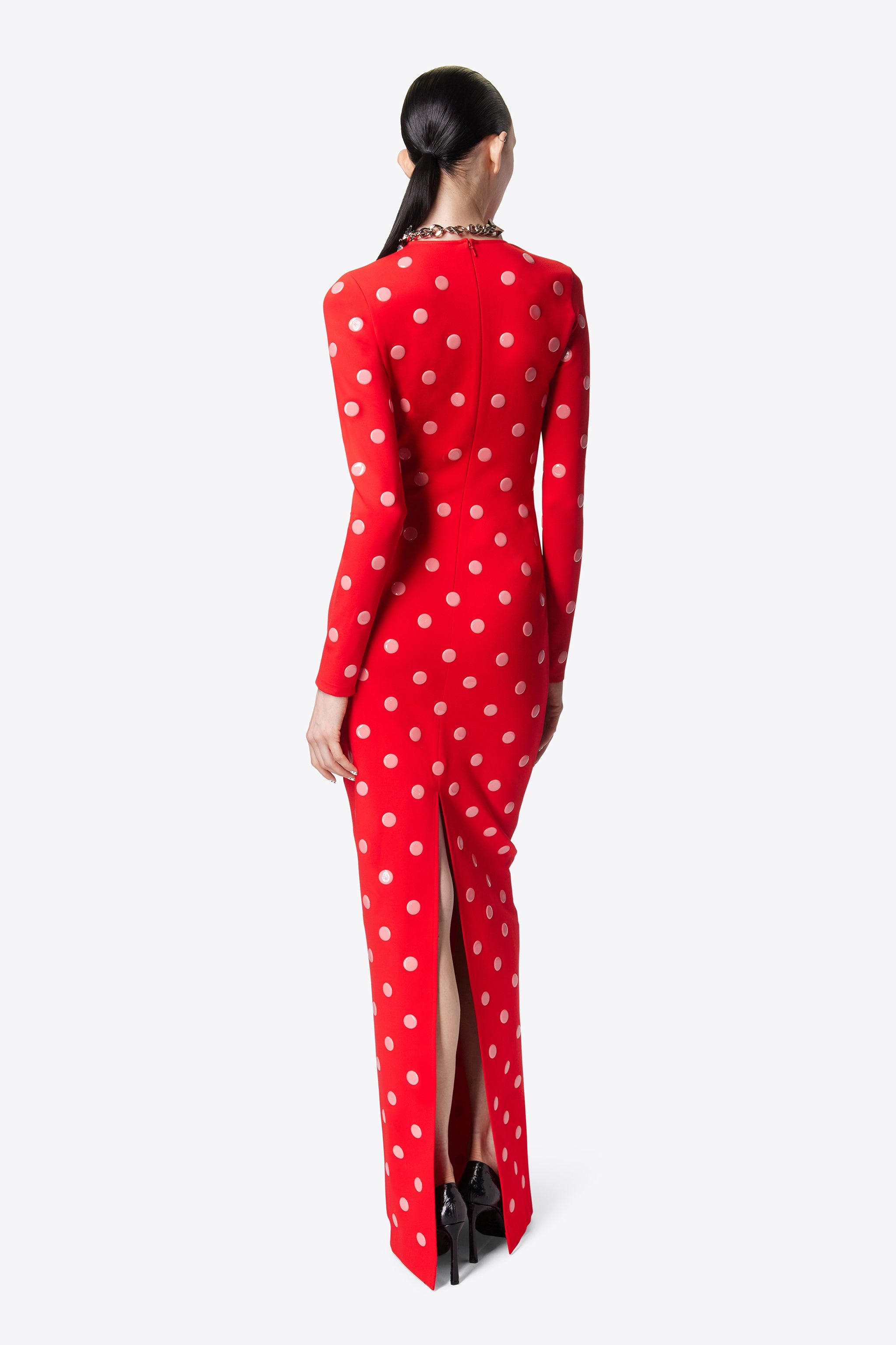 POLKA DOT LONG SLEEVE GOWN - 5