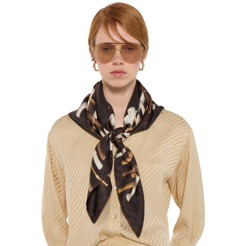 Printed silk twill carré 3
