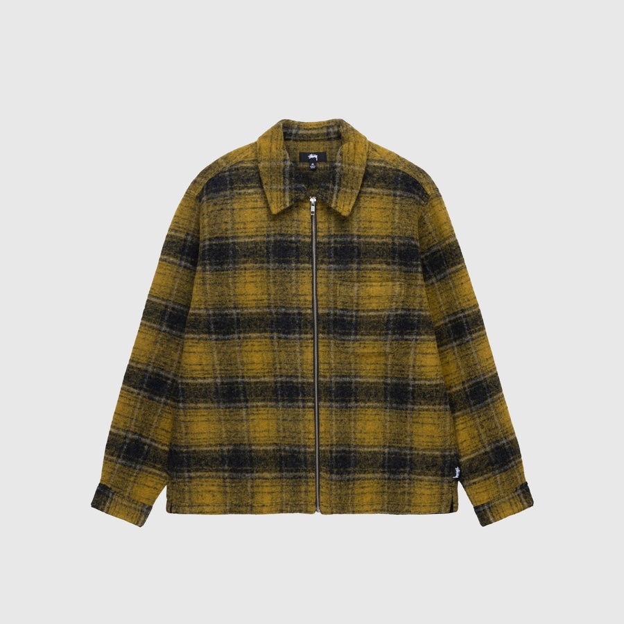 WOOL PLAID ZIP SHIRT - 1