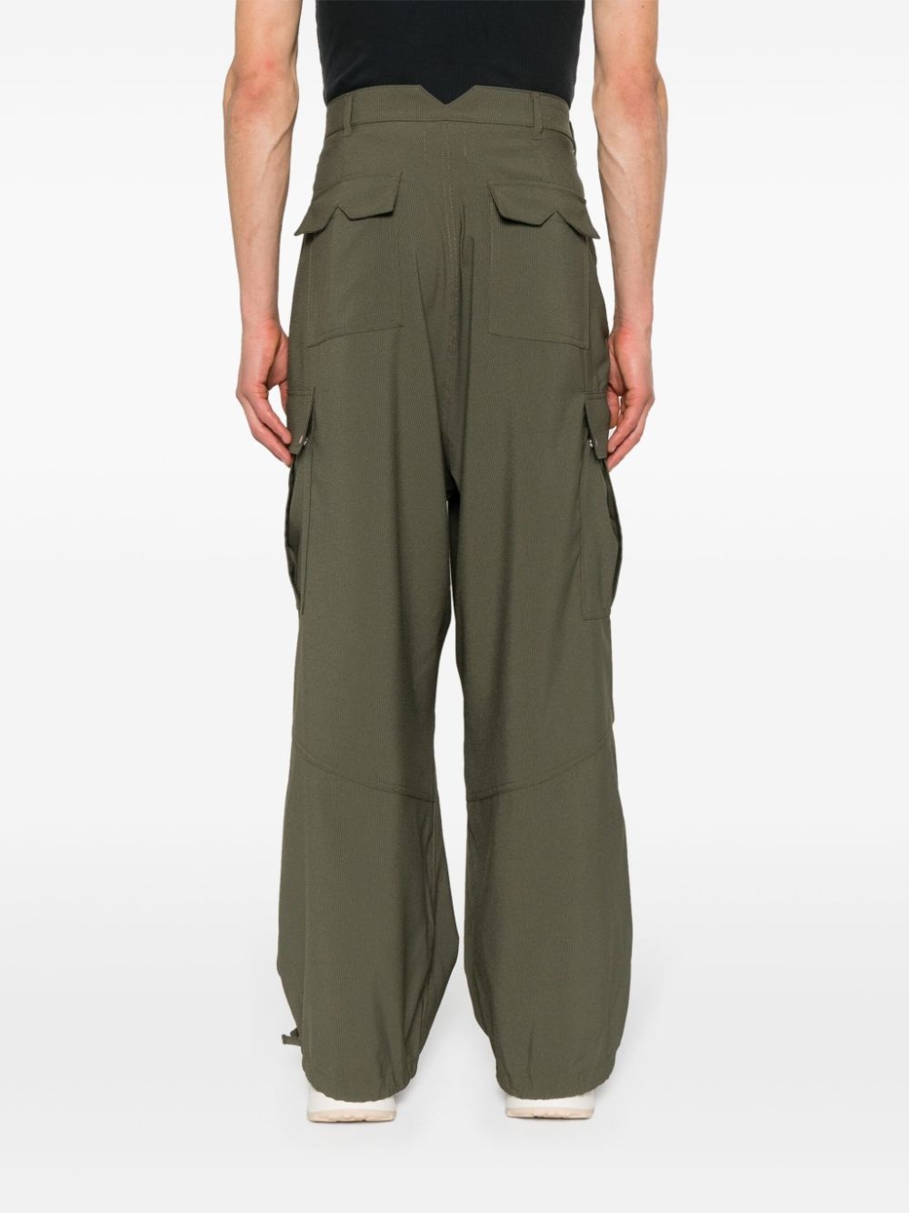 pinstripe straight-leg cargo pants - 4