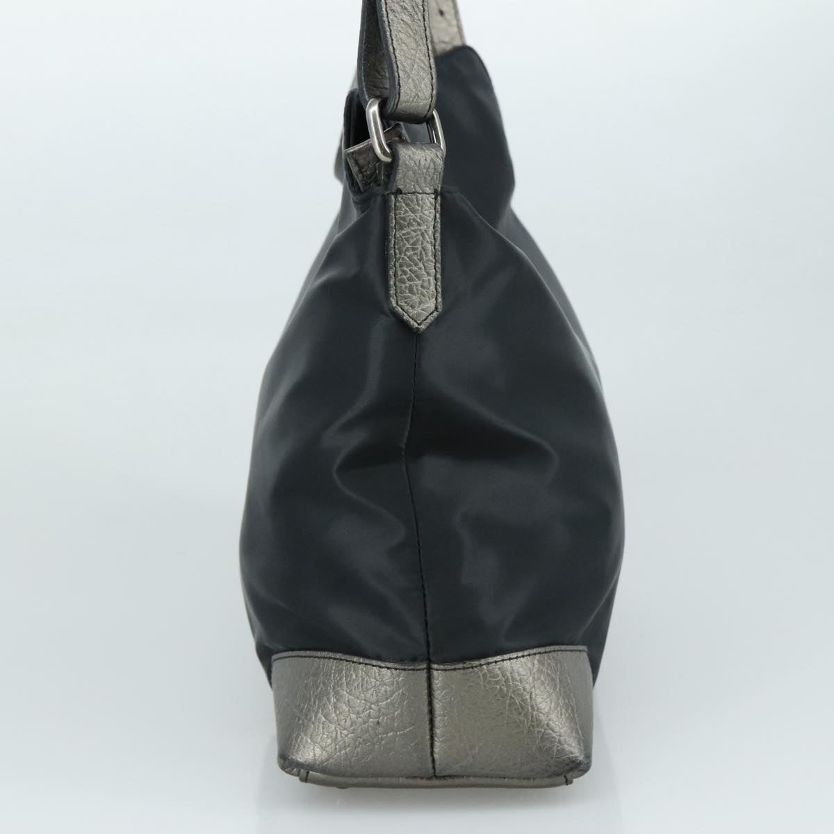 Burberry Shoulder Bag Nylon Leather Black Silver - 5