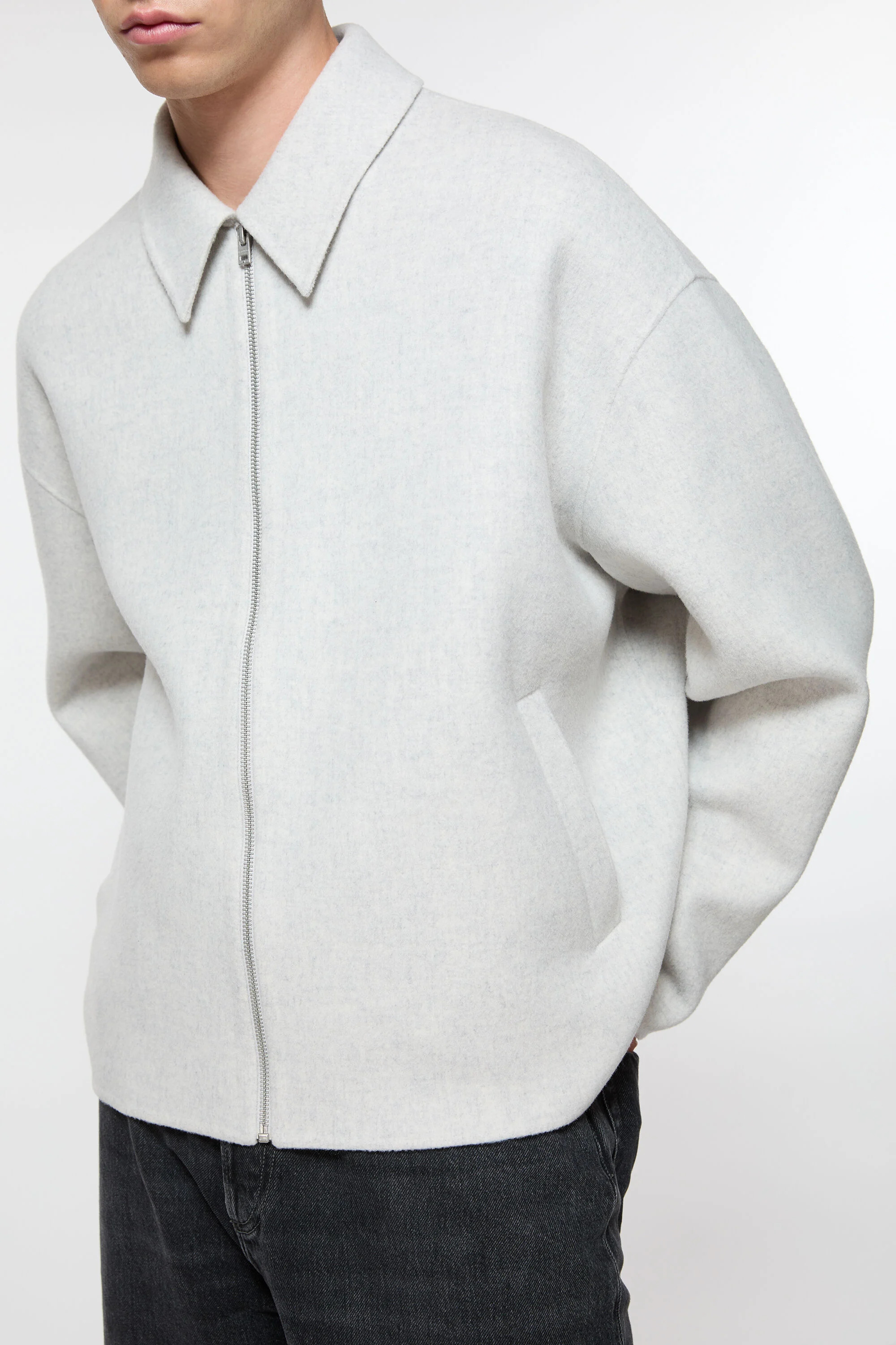 Wool jacket - Light Grey Melange - 6