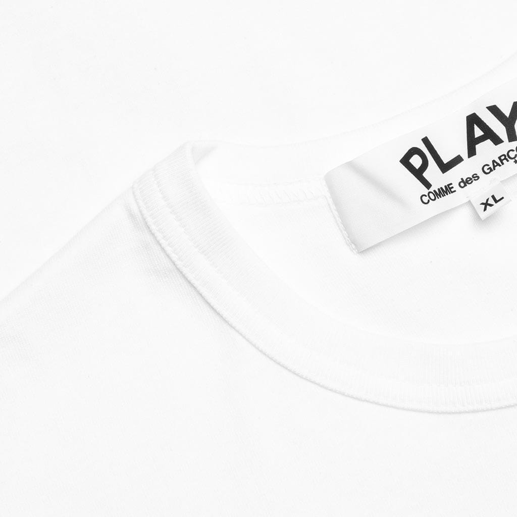 COMME DES GARCONS PLAY RED EMBLEM LONG HEART T-SHIRT - WHITE - 3