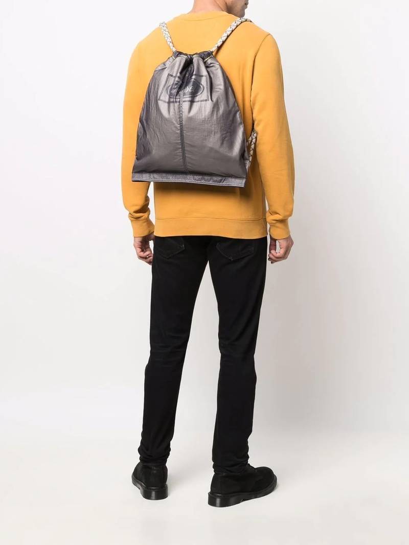 Diesel logo-print drawstring backpack outlook