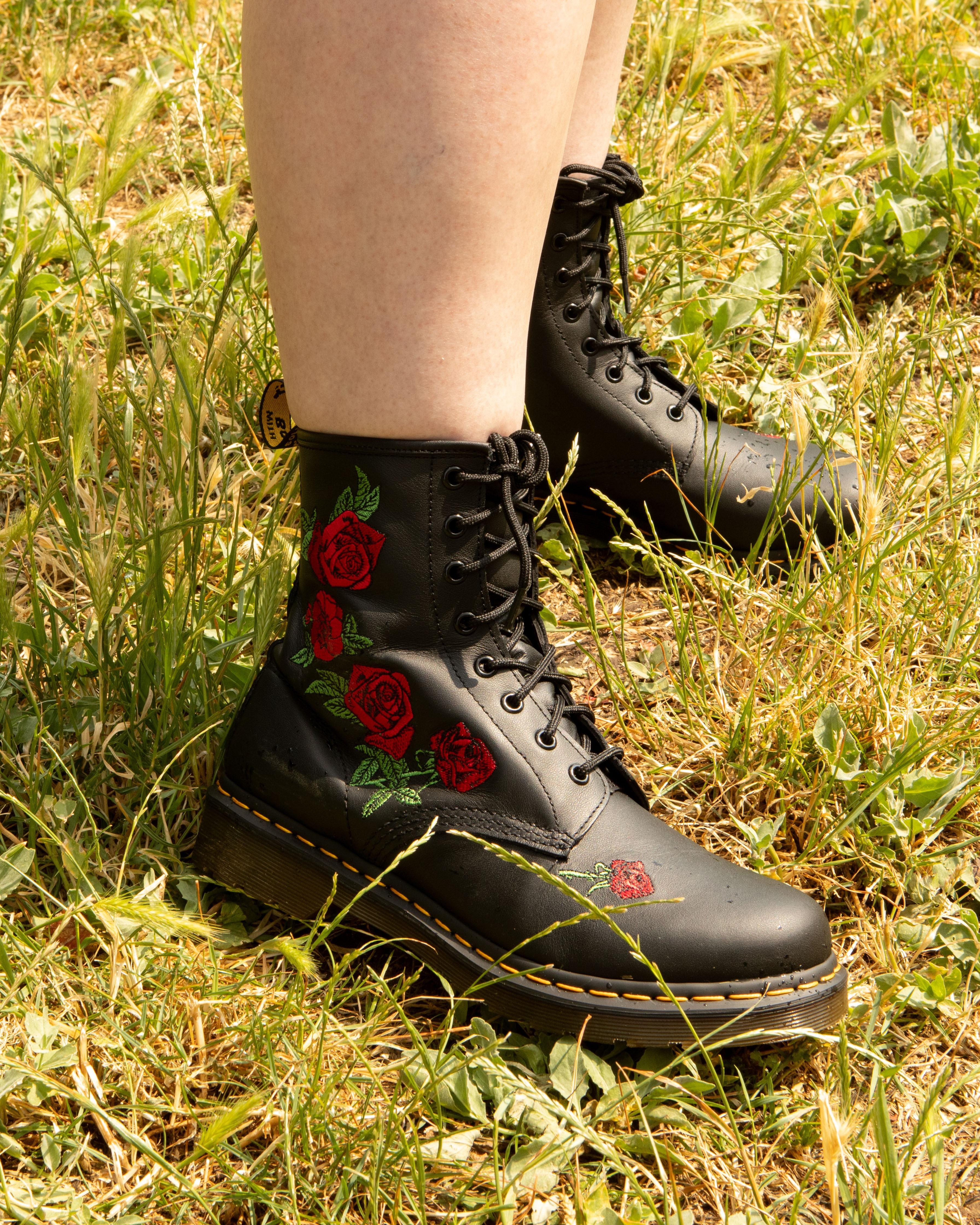 1460 Vonda Floral Leather Lace Up Boots - 6
